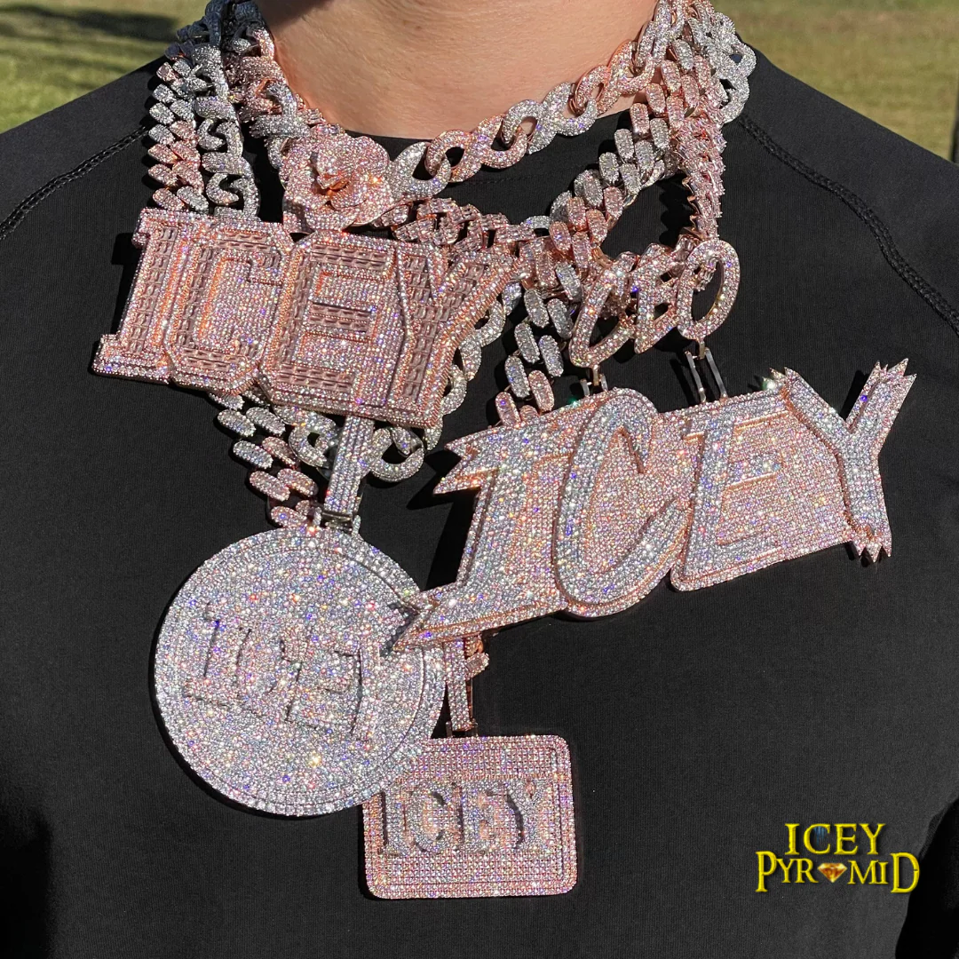 Rising Rose Edition Rose Flower Bail Iced Out Personalized Custom Name Necklace Pendant - Image 20