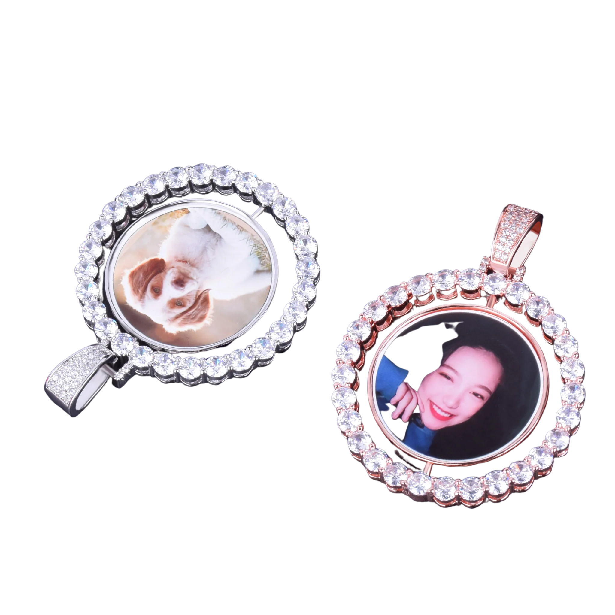Rotating Double-Sided Medallions Spinning Custom Photo Picture Pendant Necklace - Image 10
