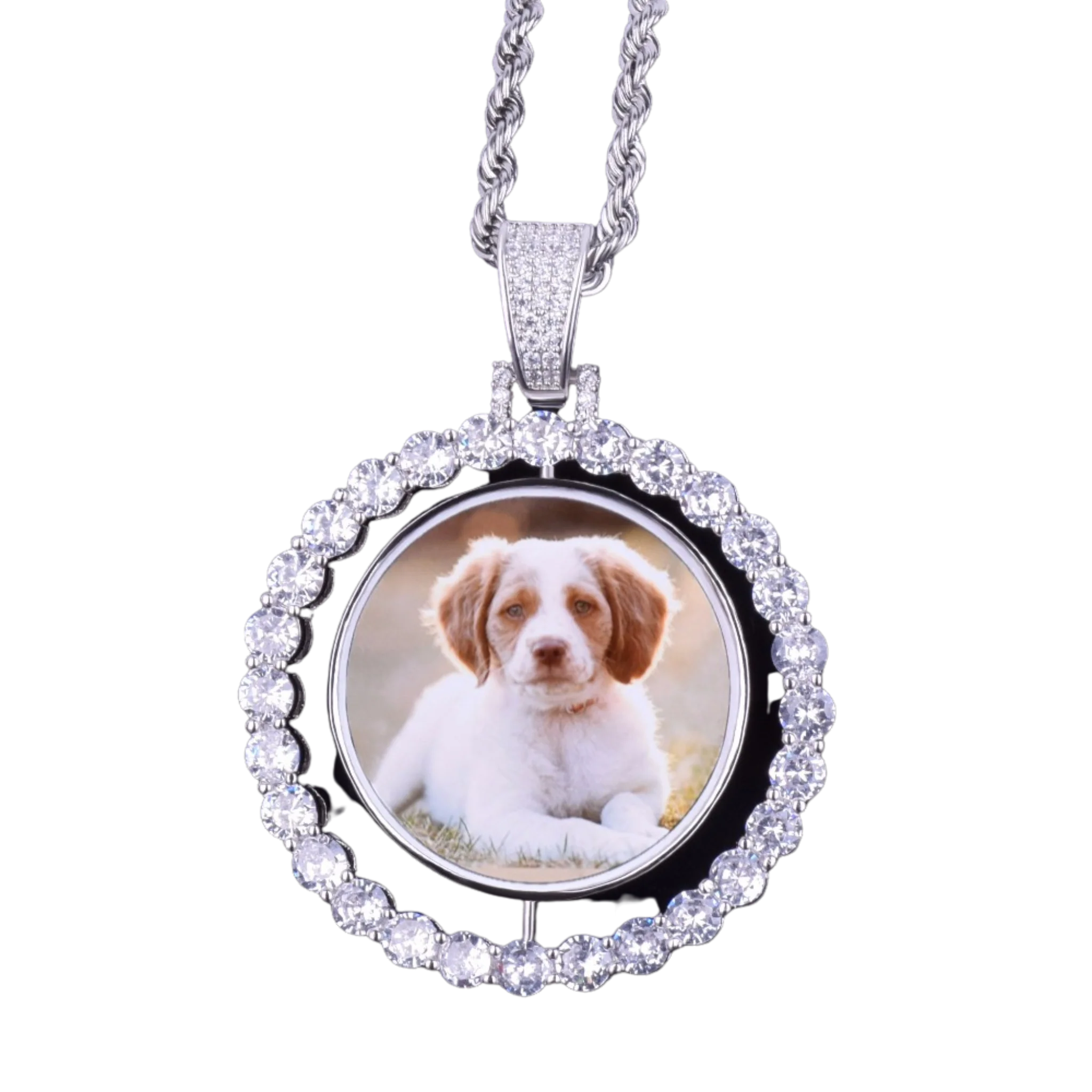 Rotating Double-Sided Medallions Spinning Custom Photo Picture Pendant Necklace - Image 12
