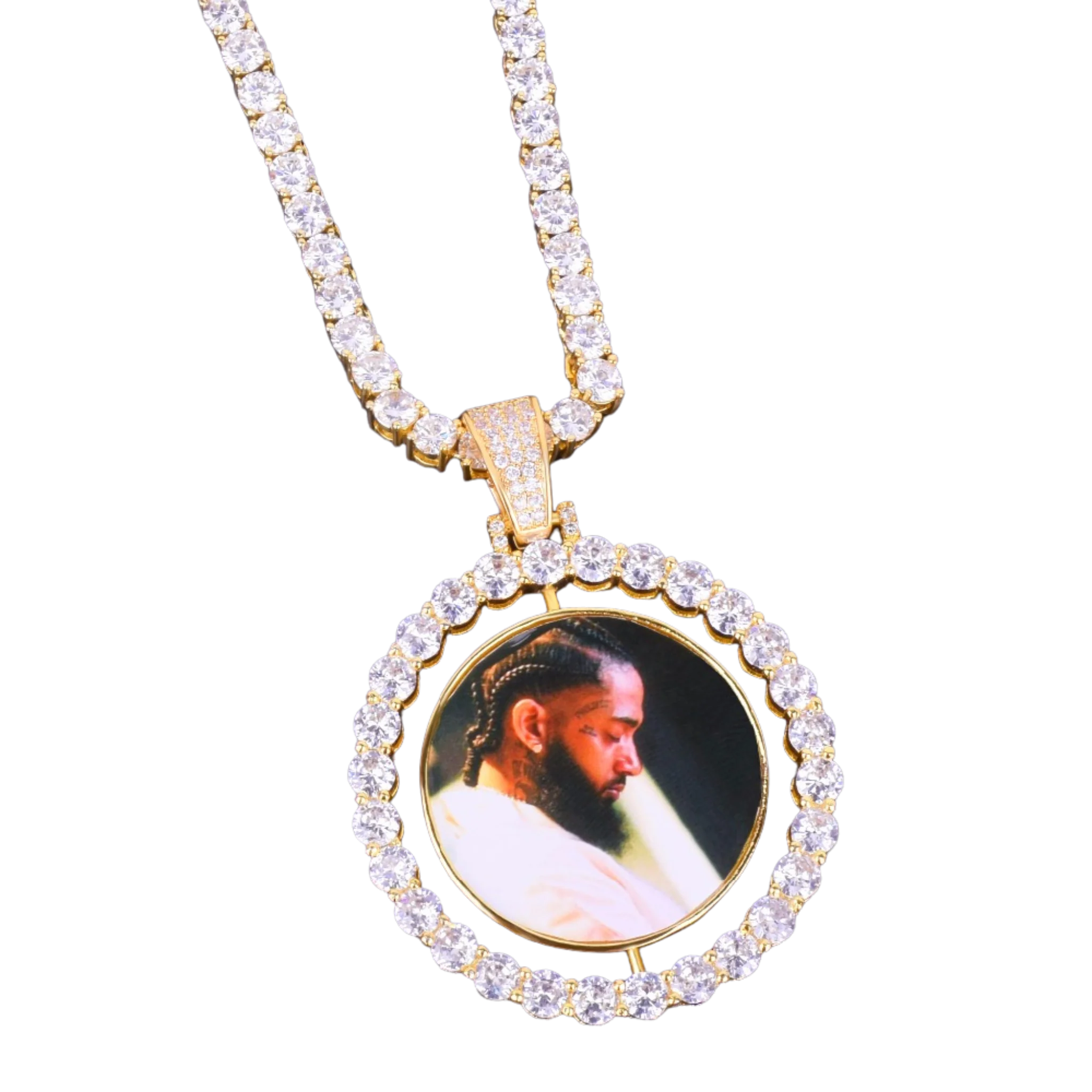 Rotating Double-Sided Medallions Spinning Custom Photo Picture Pendant Necklace - Image 3