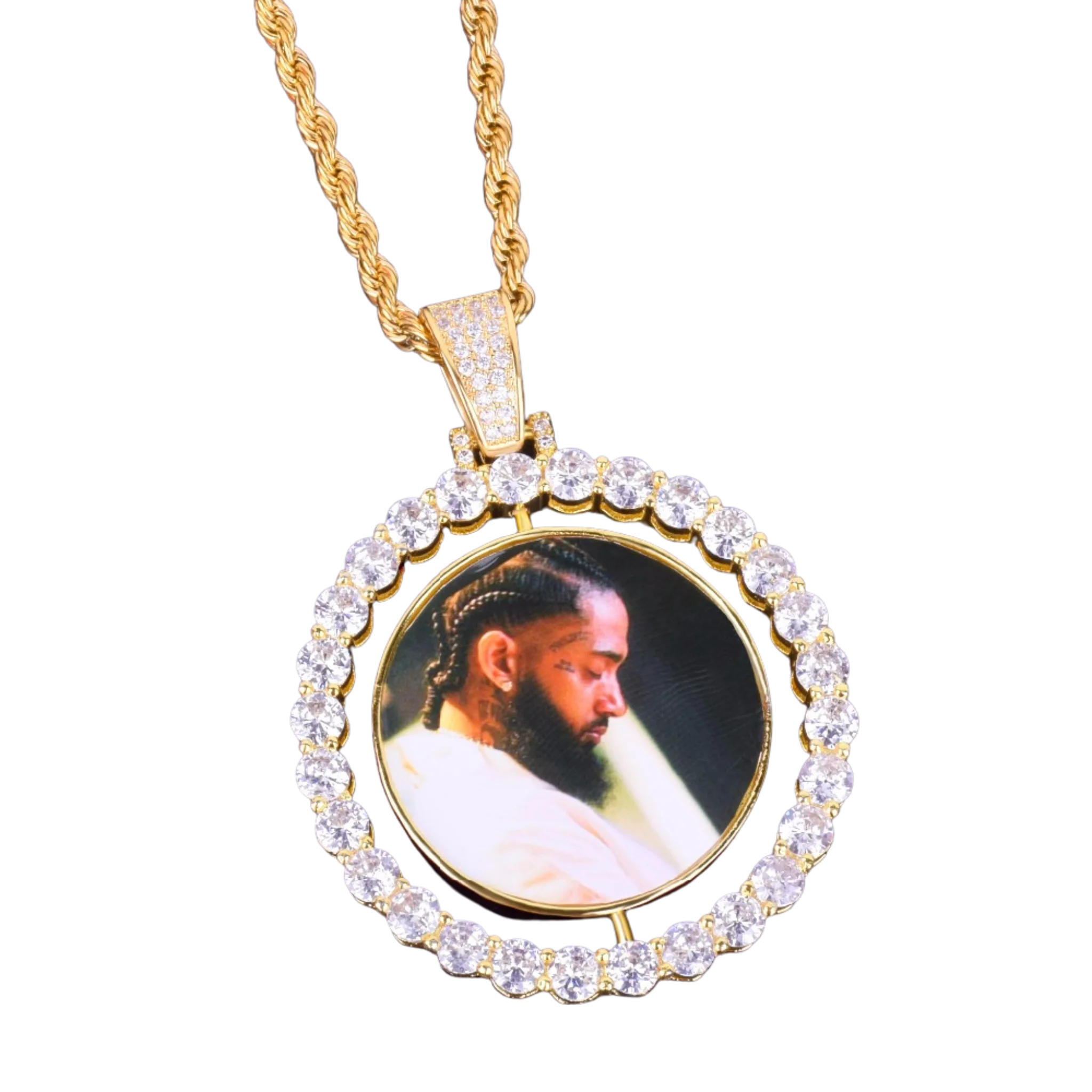 Rotating Double-Sided Medallions Spinning Custom Photo Picture Pendant Necklace - Image 4
