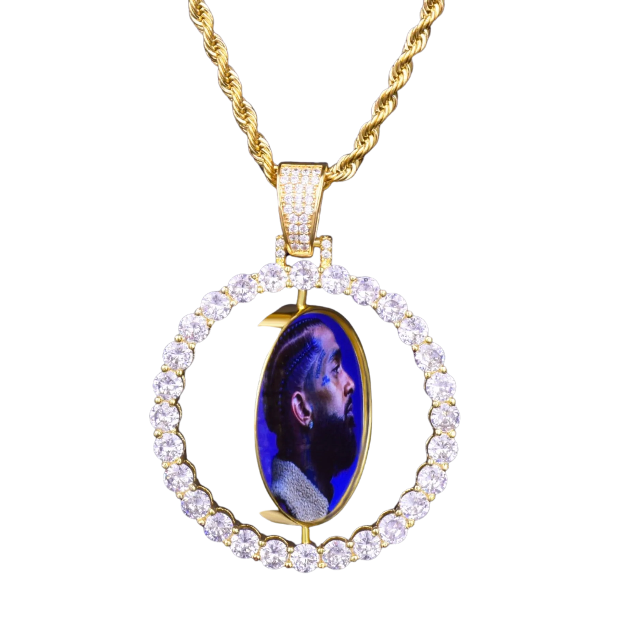 Rotating Double-Sided Medallions Spinning Custom Photo Picture Pendant Necklace - Image 5