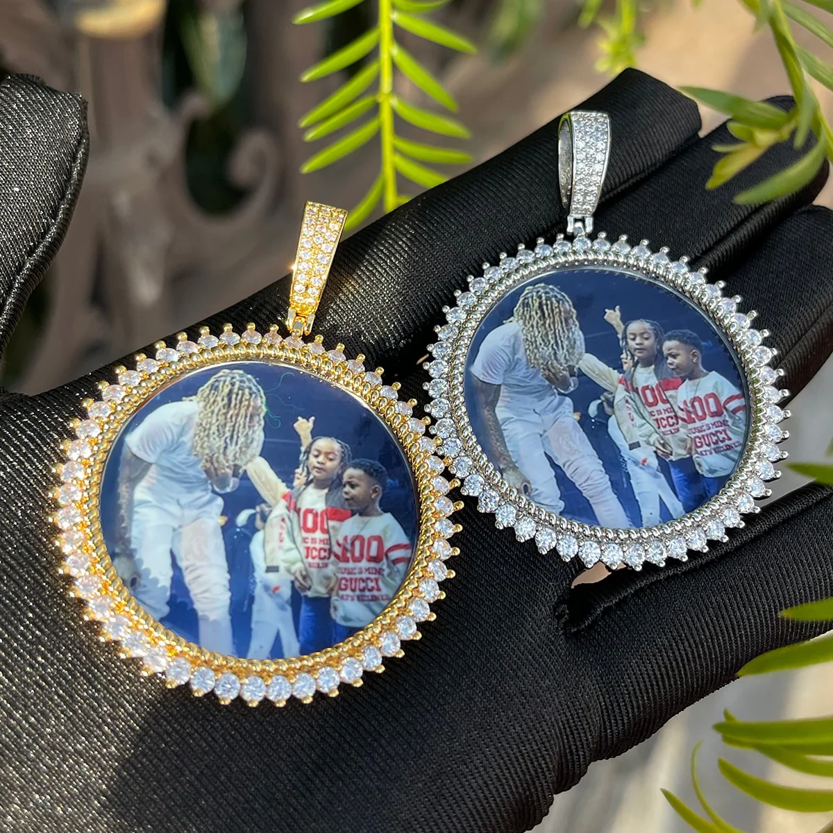 Round Tennis Rope Edges Custom Photo Picture Pendant Necklace - Image 3