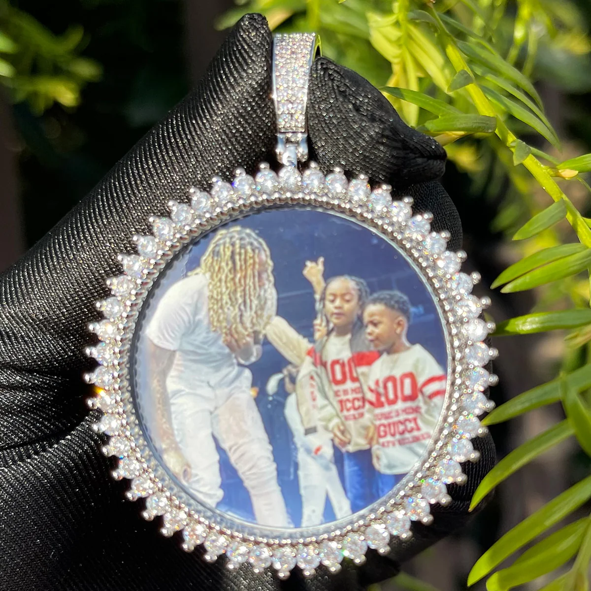 Round Tennis Rope Edges Custom Photo Picture Pendant Necklace - Image 4