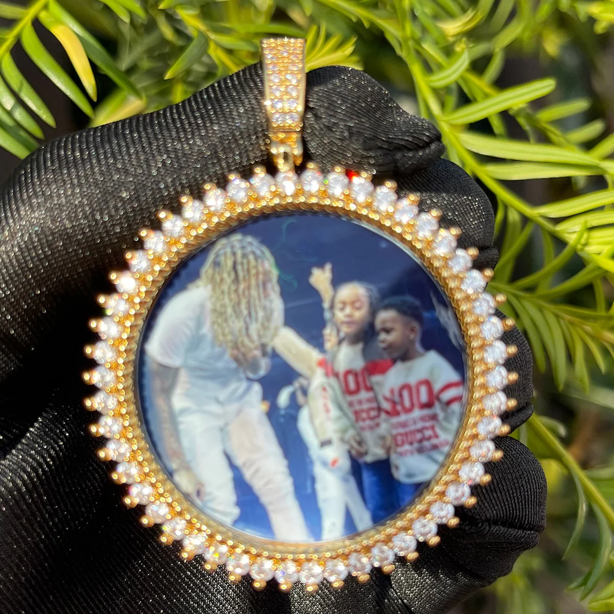 Round Tennis Rope Edges Custom Photo Picture Pendant Necklace - Image 5