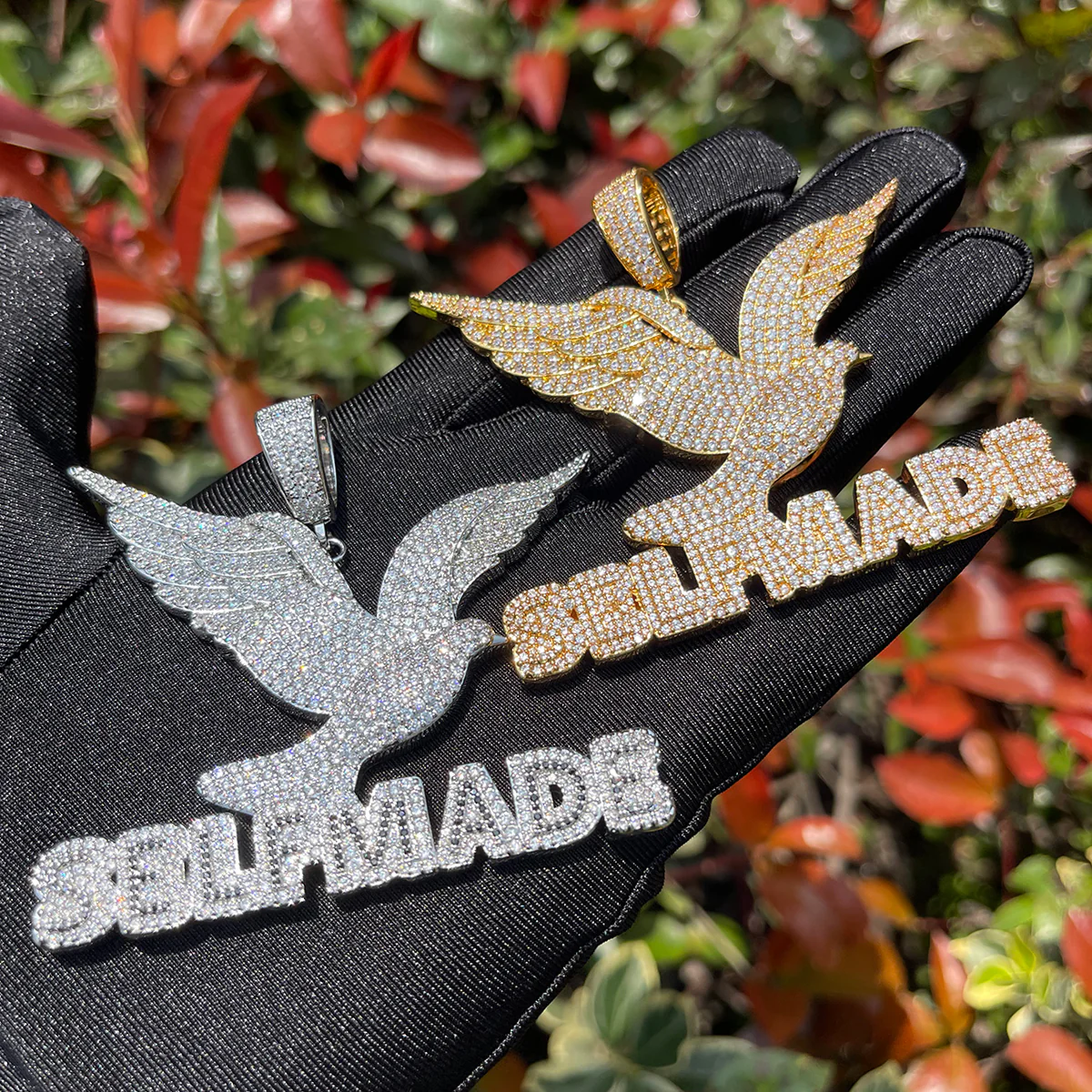 Self Made Dove Freedom Iced Out Diamond Pendant Necklace - Image 2