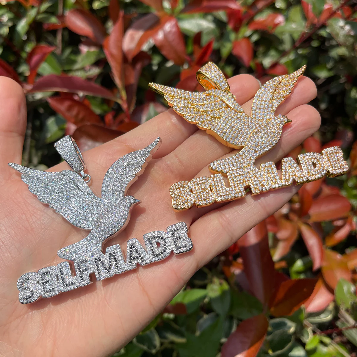 Self Made Dove Freedom Iced Out Diamond Pendant Necklace - Image 3