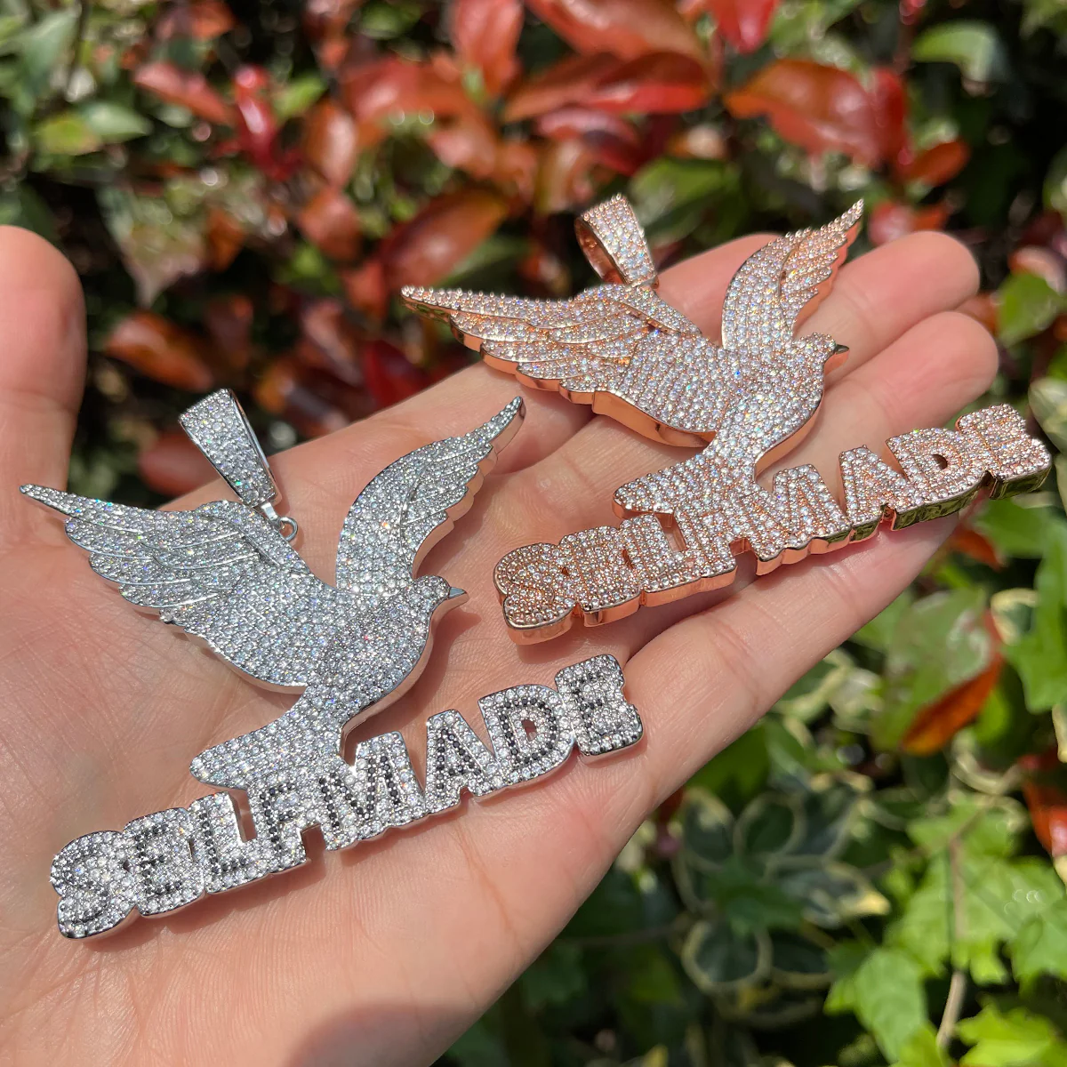 Self Made Dove Freedom Iced Out Diamond Pendant Necklace - Image 4