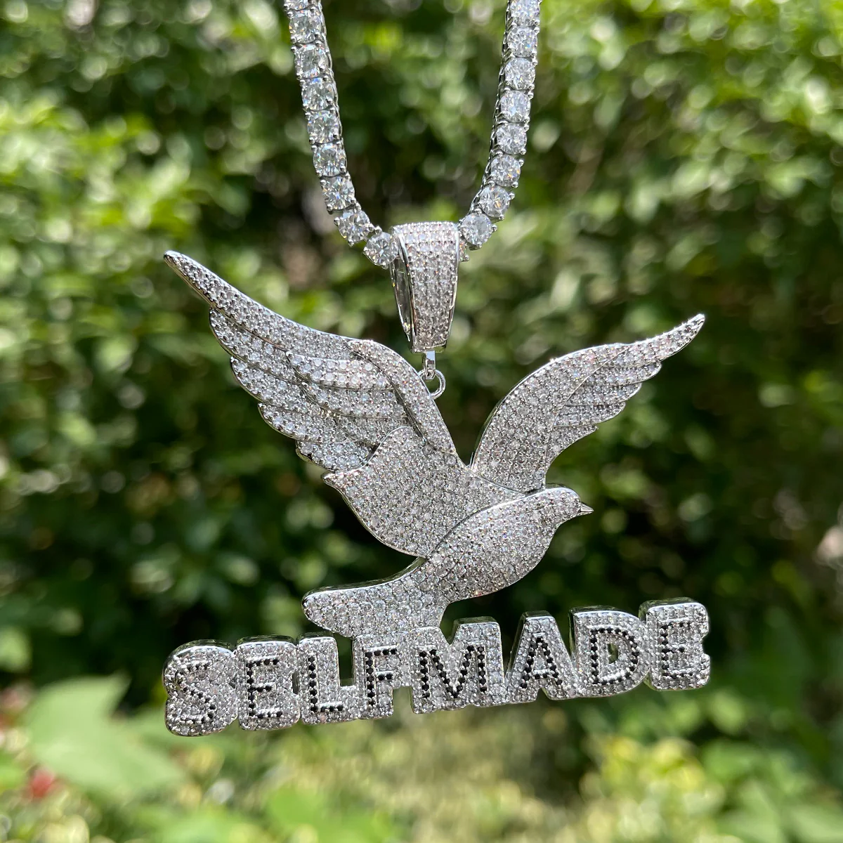 Self Made Dove Freedom Iced Out Diamond Pendant Necklace - Image 7