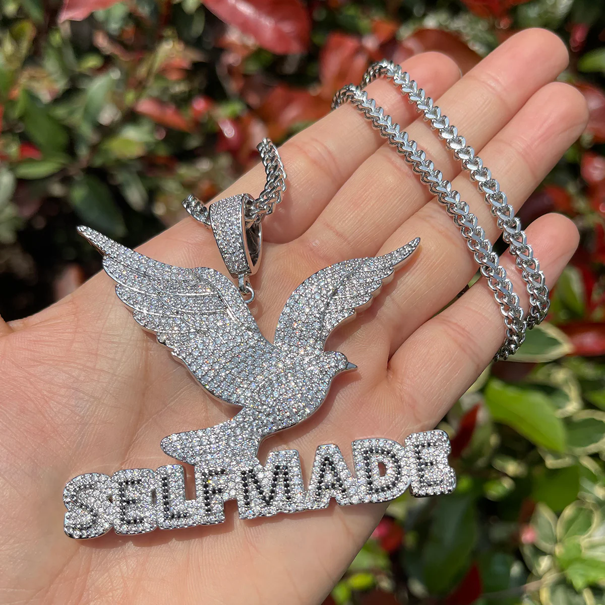 Self Made Dove Freedom Iced Out Diamond Pendant Necklace - Image 8
