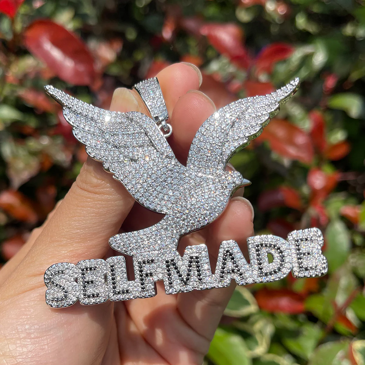 Self Made Dove Freedom Iced Out Diamond Pendant Necklace - Image 9