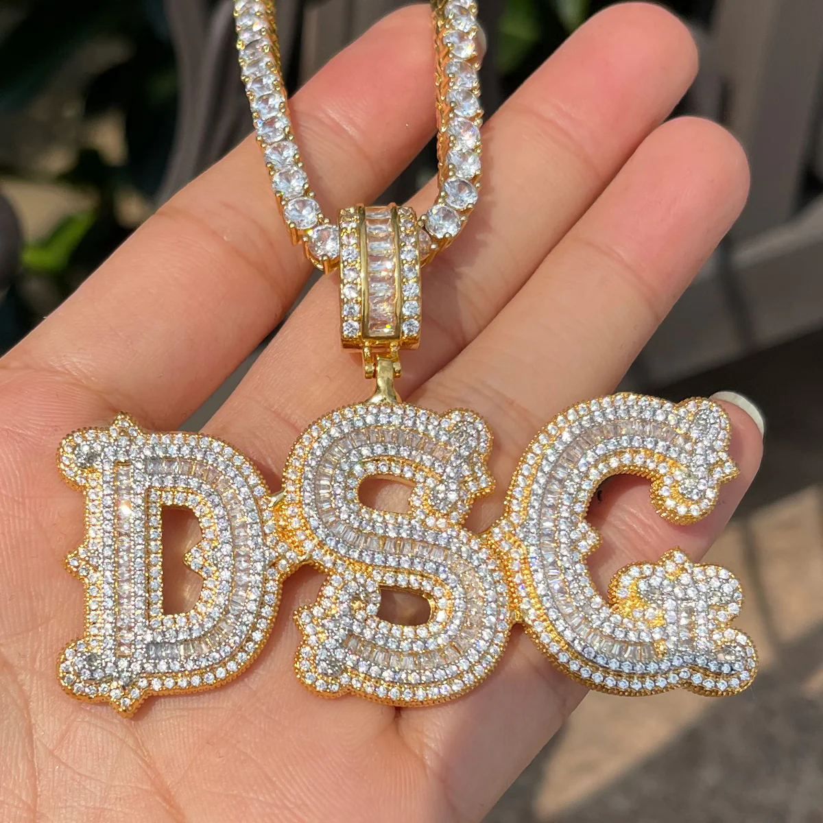 Sharp Attention Iced Out Personalized Custom Name Necklace Pendant - Image 2