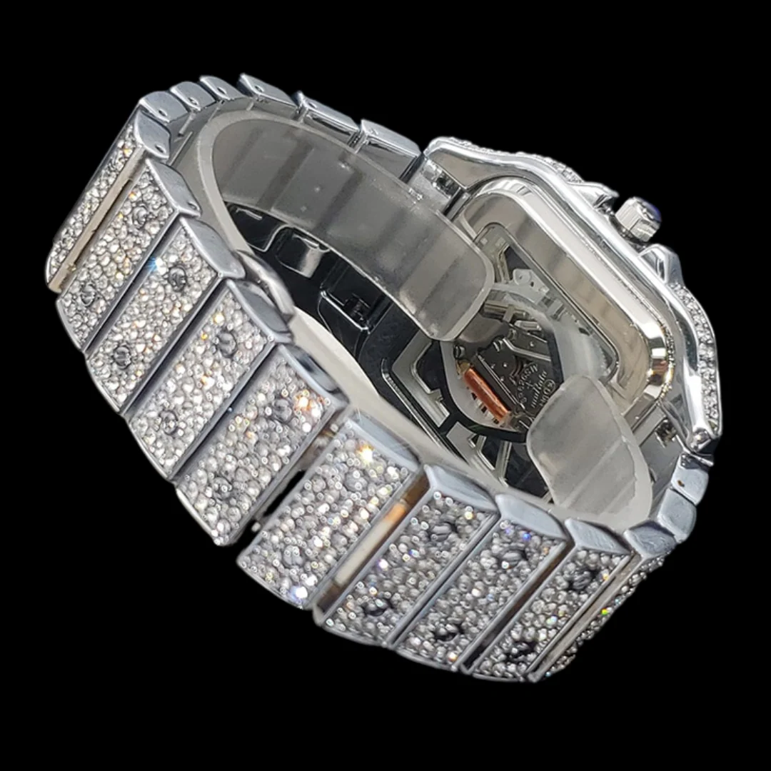 Skeleton Red Dial VVS Iced Out Diamond Designer Watch - Image 6