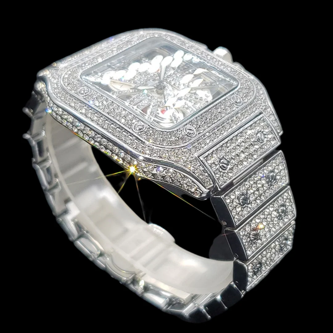 Skeleton Red Dial VVS Iced Out Diamond Designer Watch - Image 7