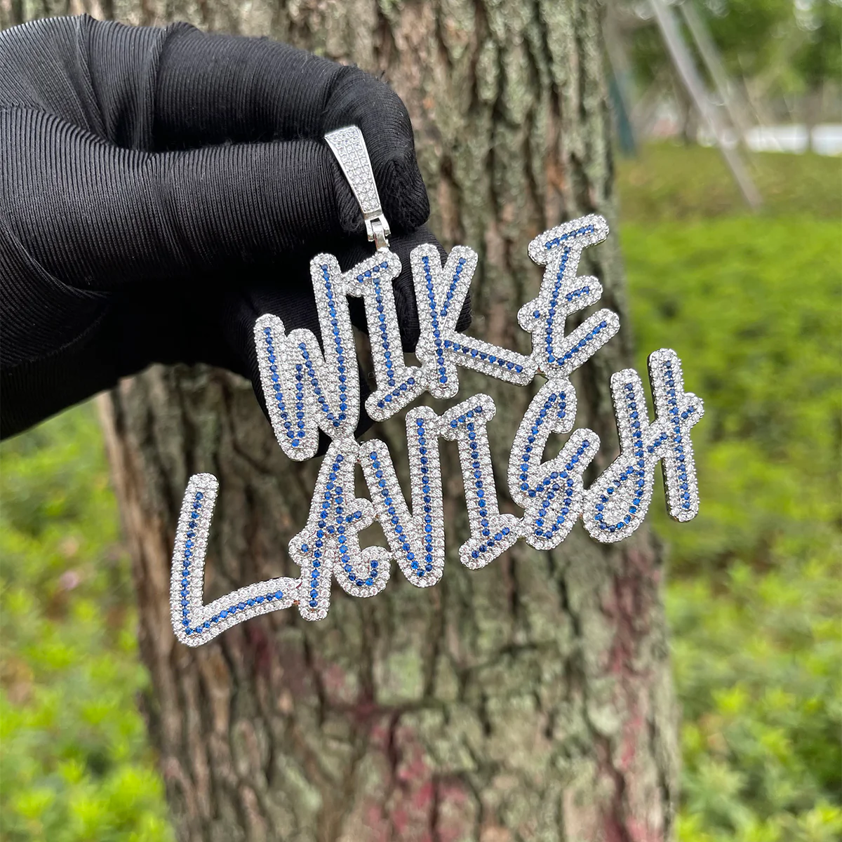 Slim Colorful Lux Iced Out Personalized Custom Name Necklace Pendant - Image 6