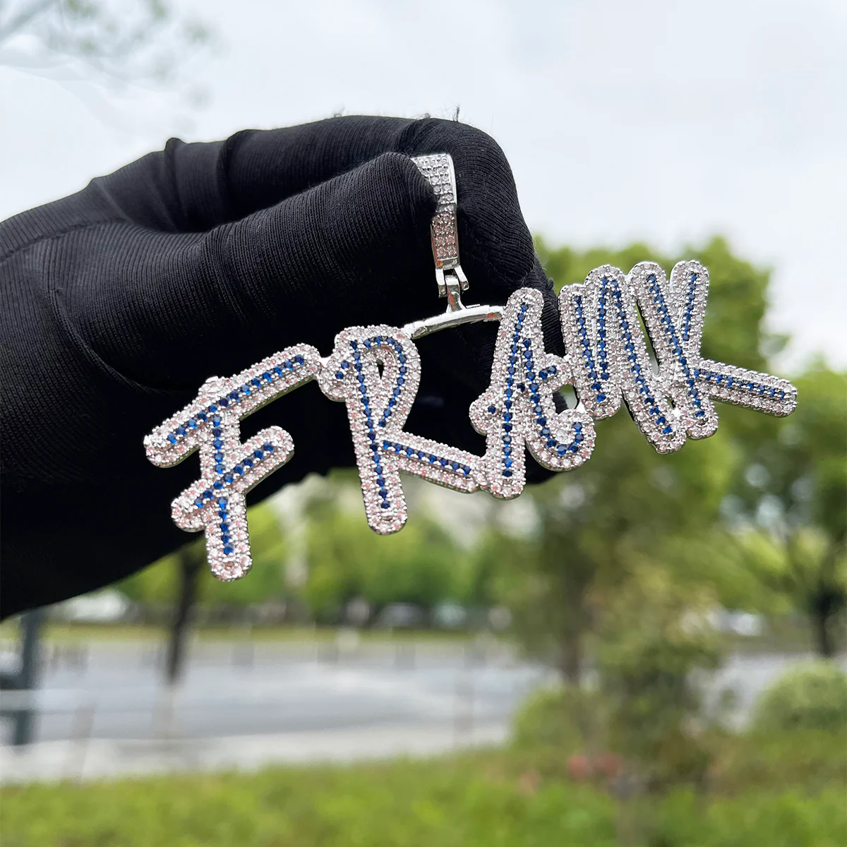 Slim Colorful Lux Iced Out Personalized Custom Name Necklace Pendant - Image 7
