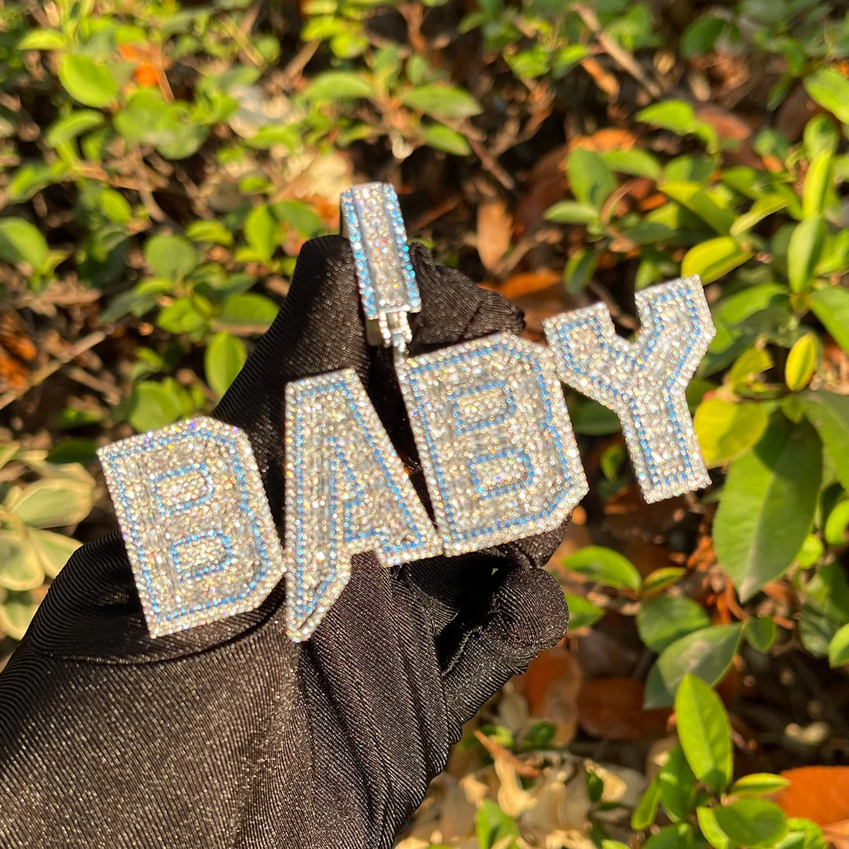 Special Blue Iced Out Personalized Custom Name Necklace Pendant - Image 8