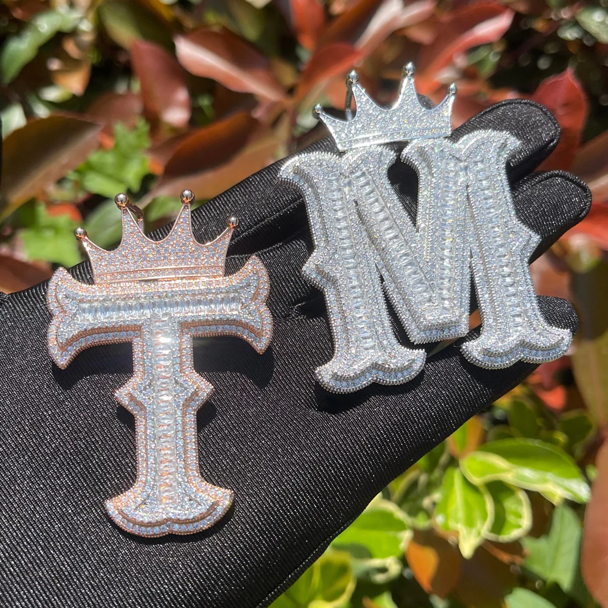 Special Crown Edition Iced Out Initial Custom Name Necklace Pendant - Image 2
