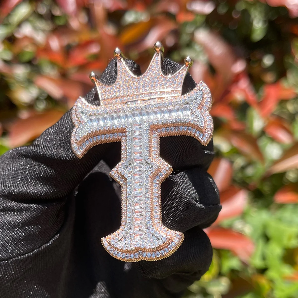 Special Crown Edition Iced Out Initial Custom Name Necklace Pendant - Image 6