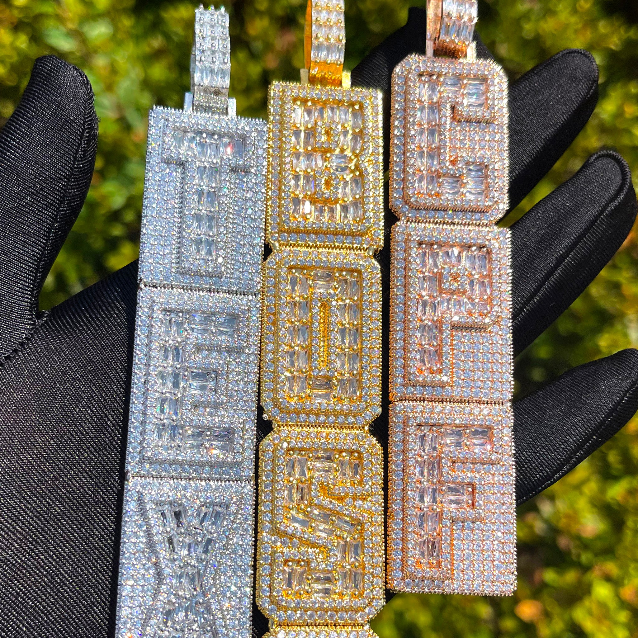 Stacked v2 Iced Out Personalized Custom Name Necklace Pendant - Image 2