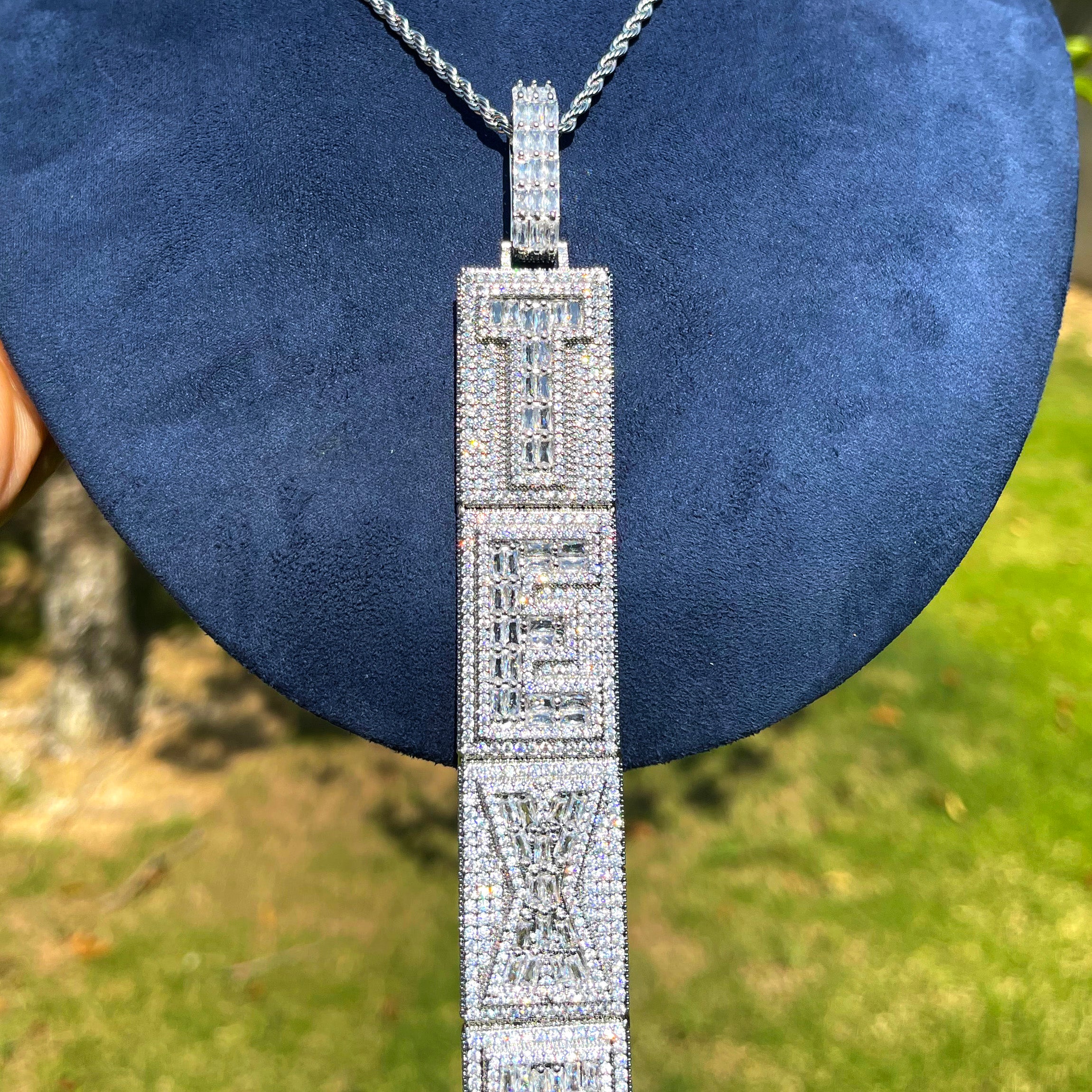 Stacked v2 Iced Out Personalized Custom Name Necklace Pendant - Image 4