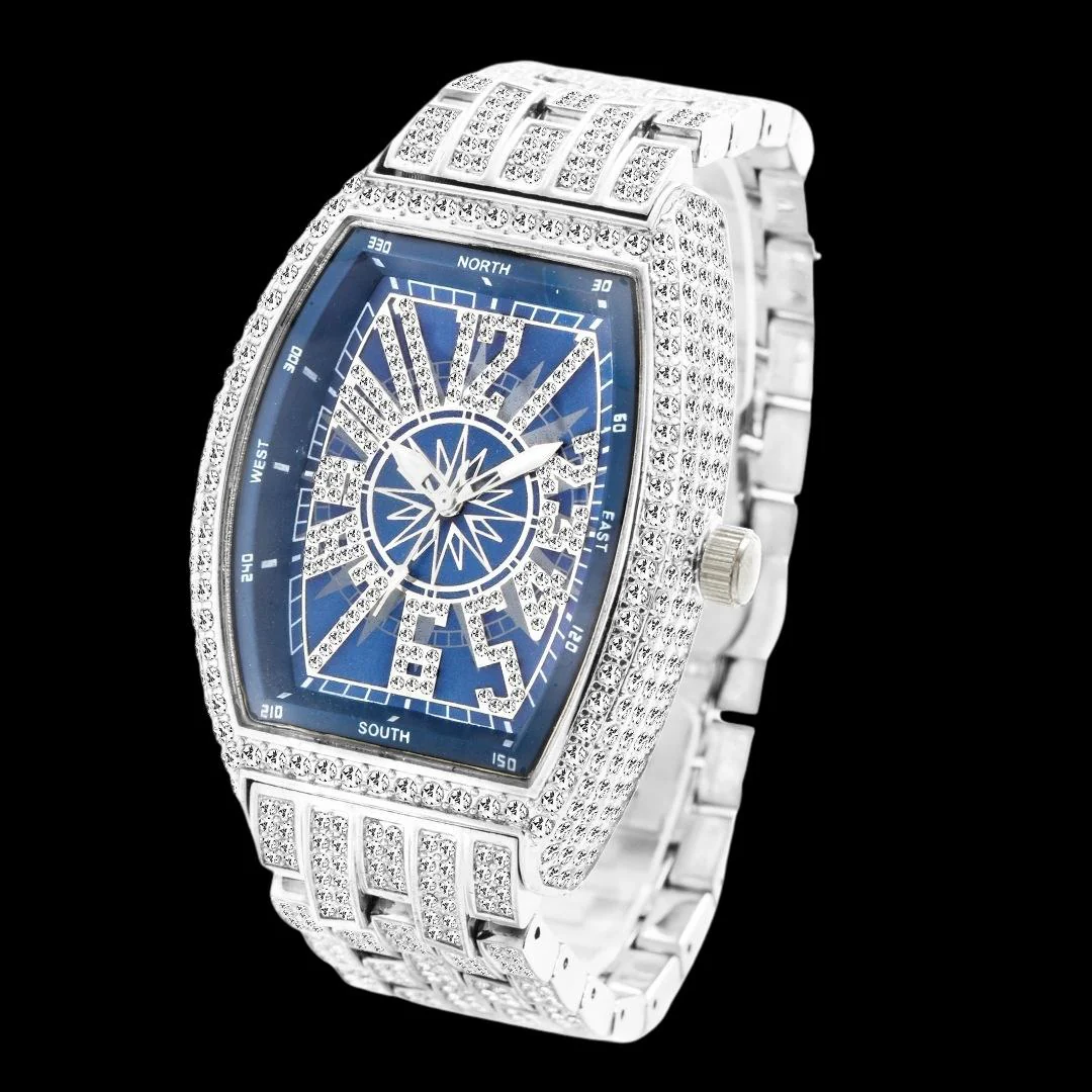 Star Sky Compass Dial Bling Iced Out Diamond Watch - Image 3