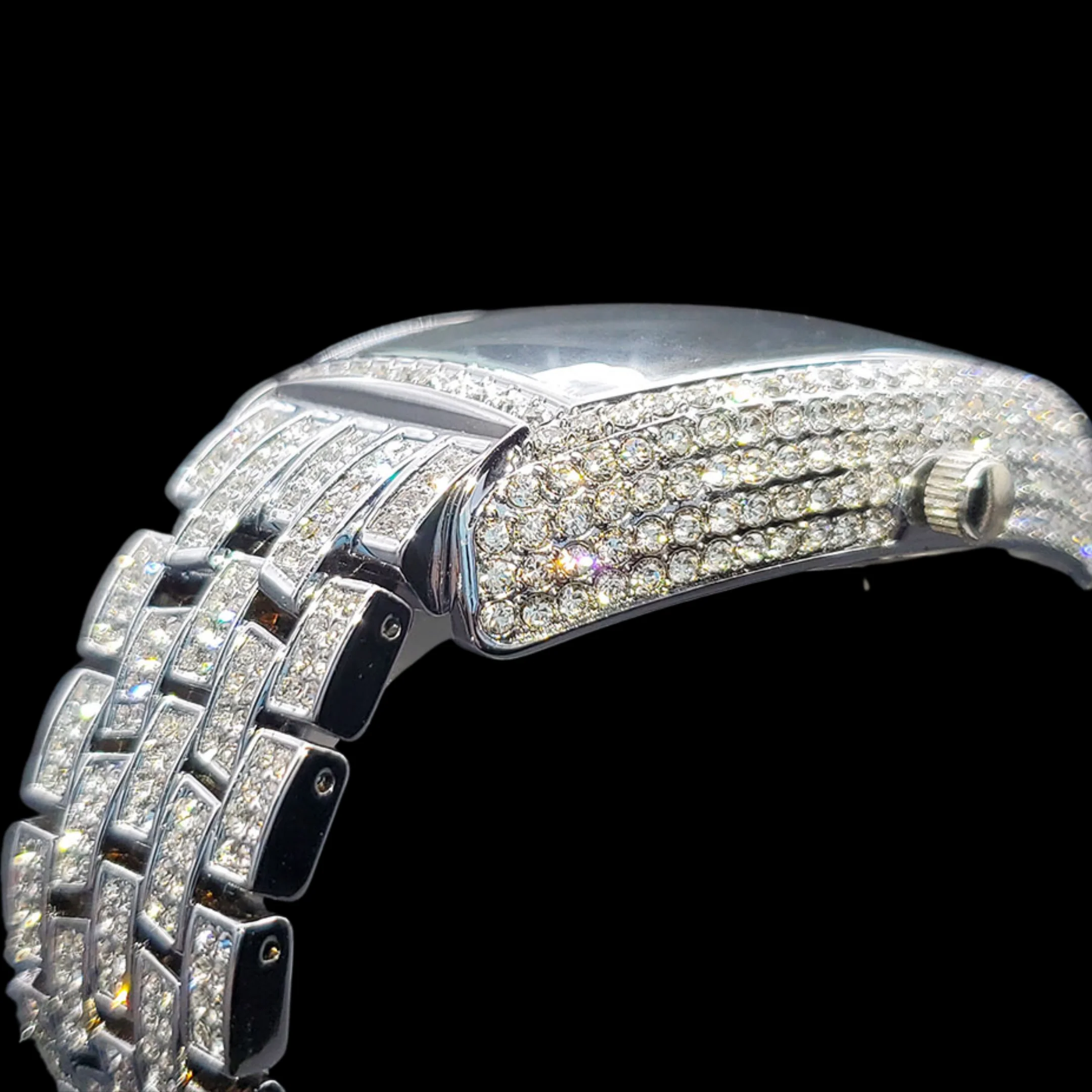 Star Sky Compass Dial Bling Iced Out Diamond Watch - Image 6