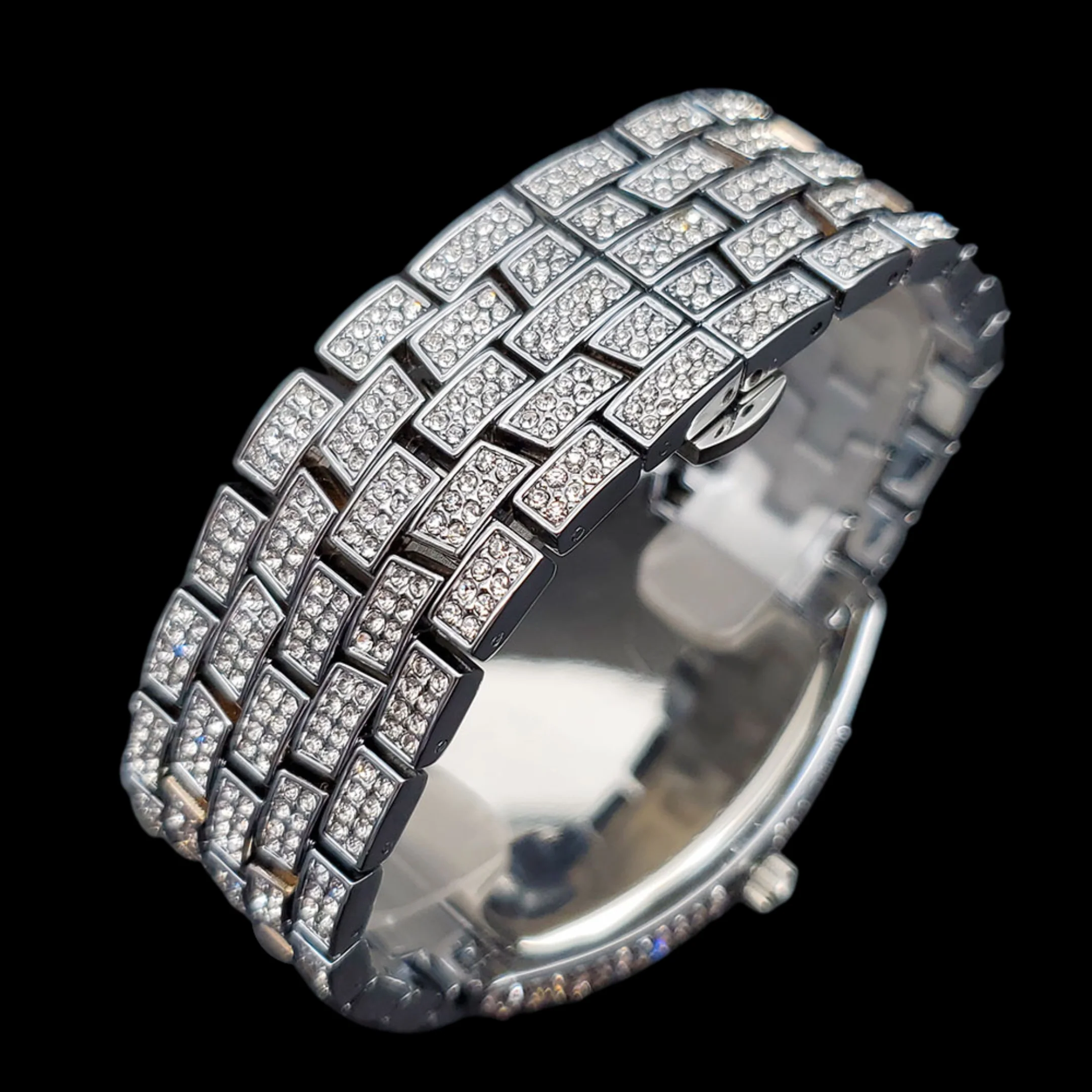 Star Sky Compass Dial Bling Iced Out Diamond Watch - Image 8
