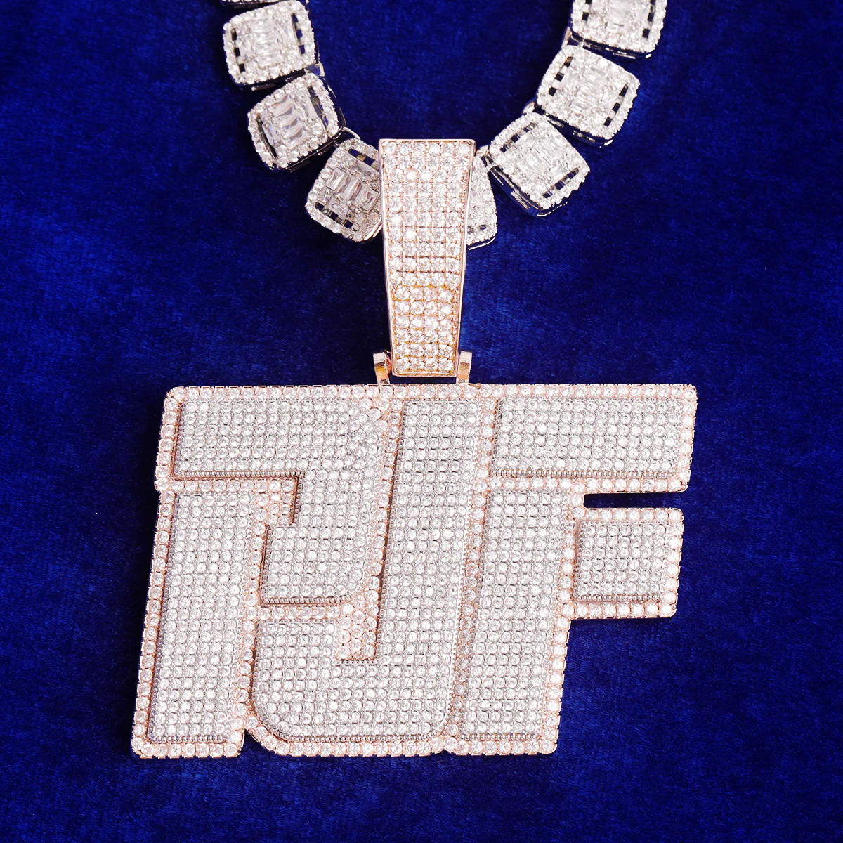 Sticky Letters Extra Shine Iced Out Personalized Custom Name Necklace Pendant - Image 4