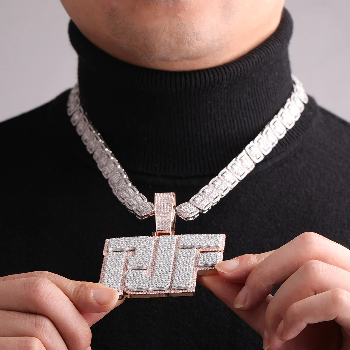 Sticky Letters Extra Shine Iced Out Personalized Custom Name Necklace Pendant - Image 7