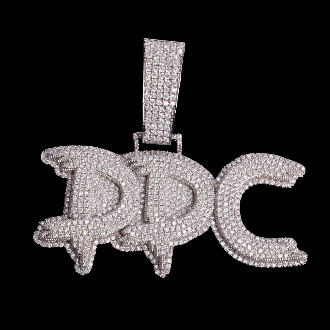 Street Drip Bold Letters Iced Out Personalized Custom Name Necklace Pendant - Image 4