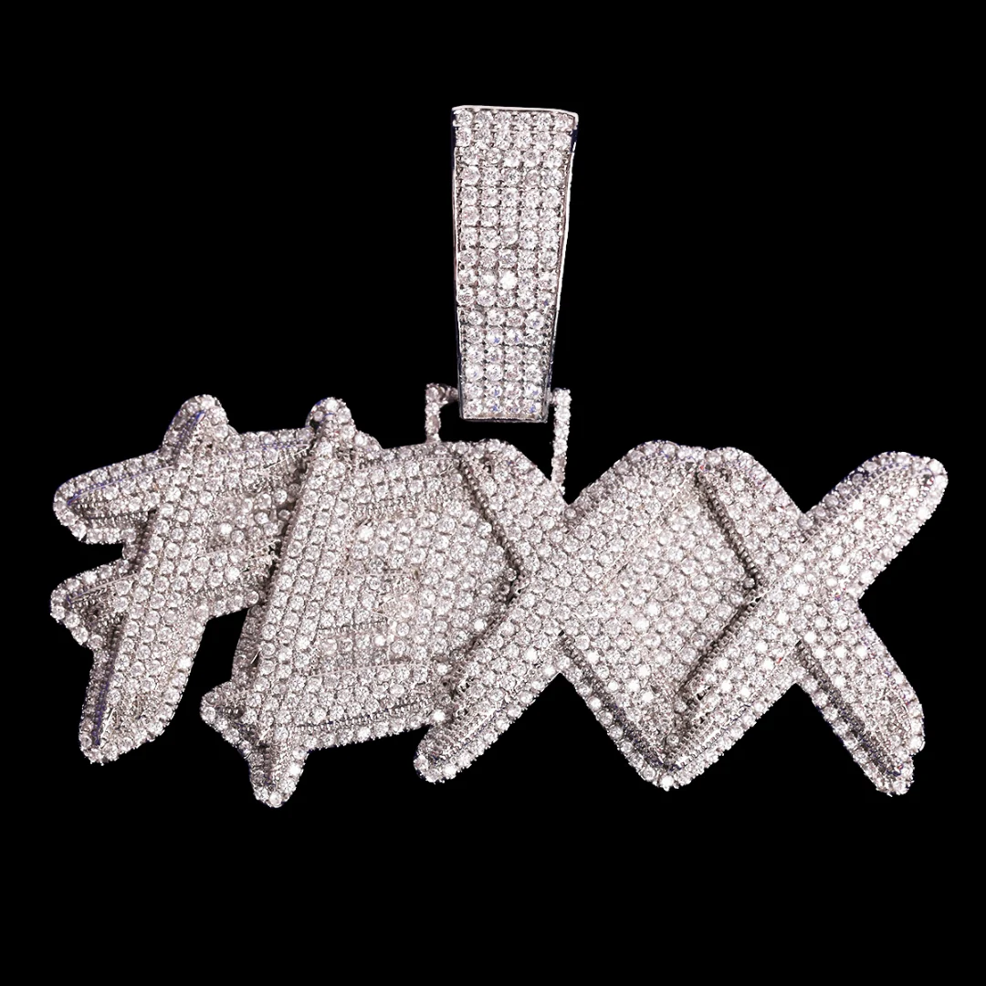 Street Drip Bold Letters Iced Out Personalized Custom Name Necklace Pendant - Image 5