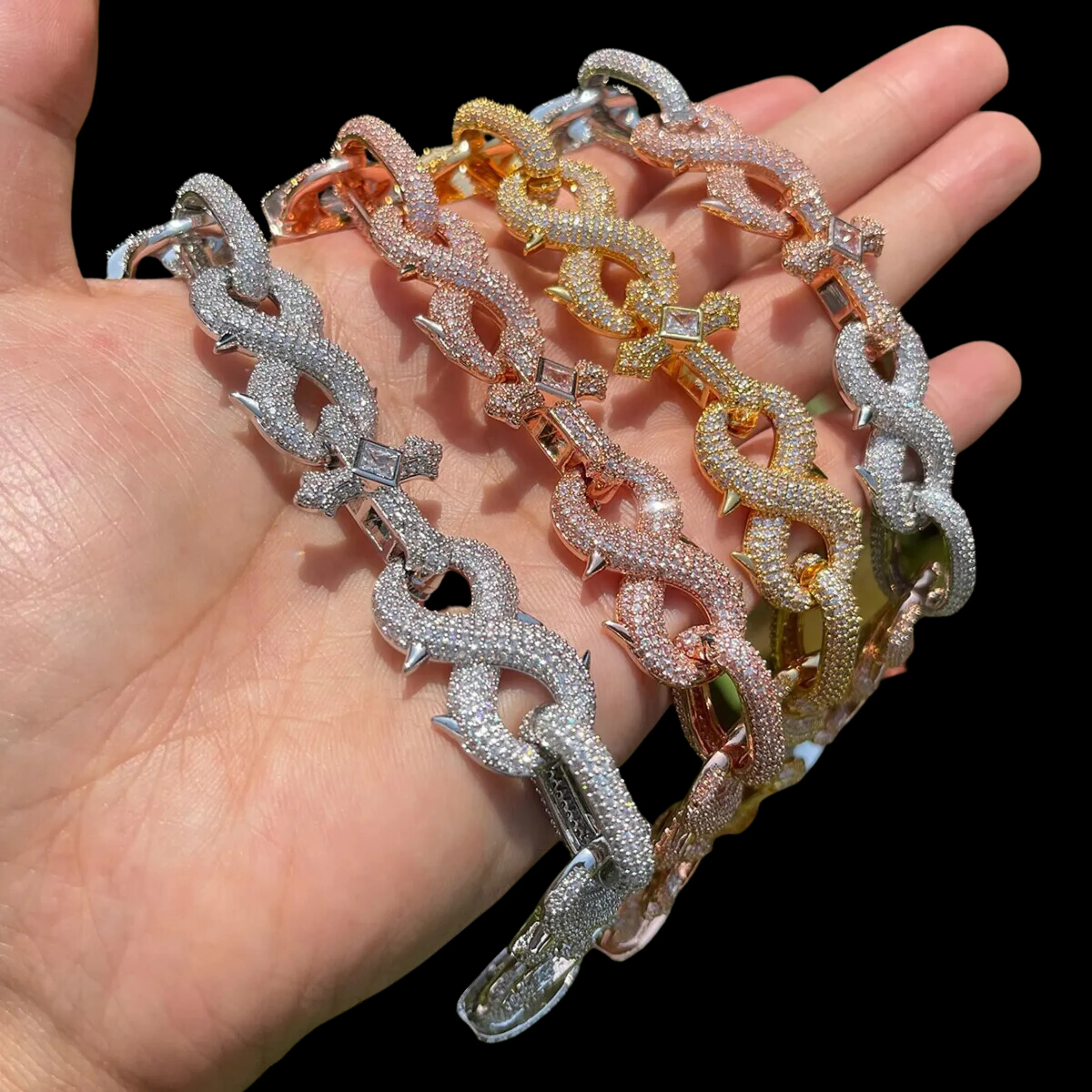 18MM Infinity Cross Linked Iced Out Diamond Bracelet - Image 7