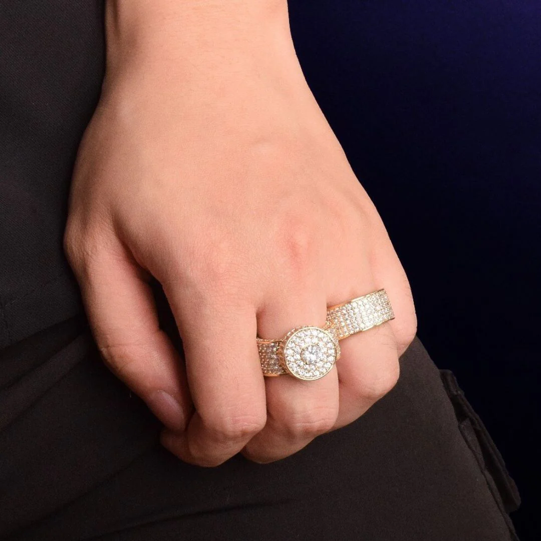 Tennis Cut Round Iced Out Diamond Ring - Image 4