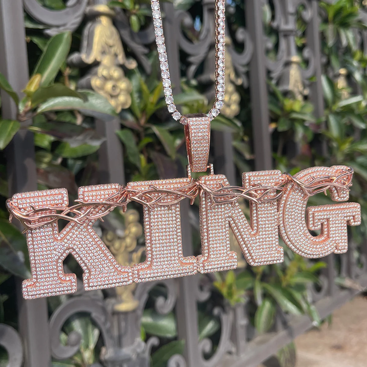 Thorn Crown Edition Iced Out Personalized Custom Name Necklace Pendant - Image 4