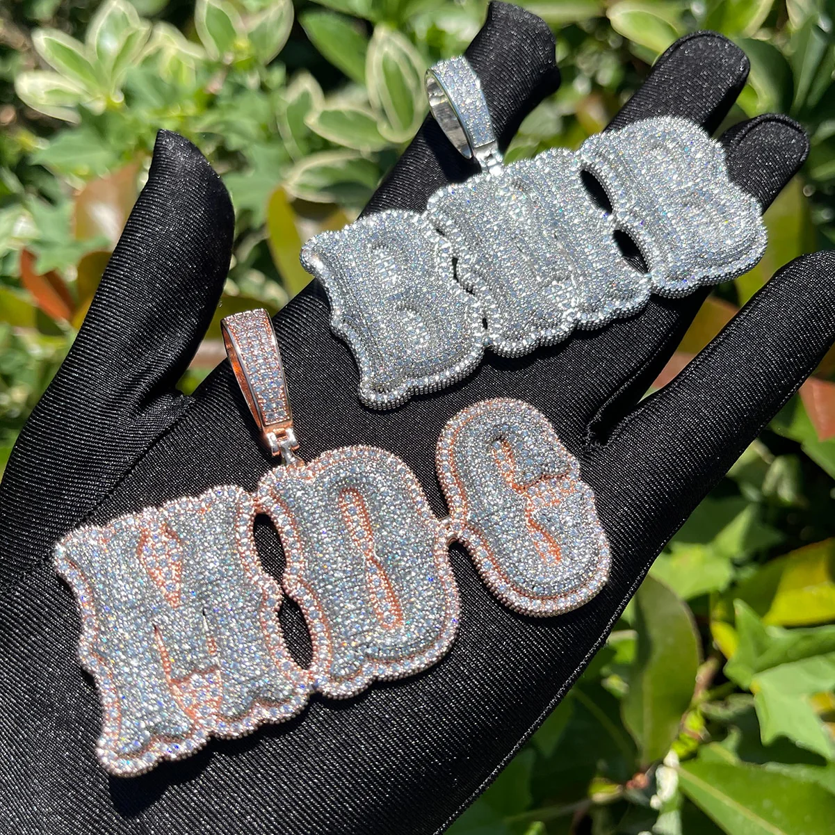 Top Over Layer Medium Sized Iced Out Personalized Custom Name Necklace Pendant - Image 3
