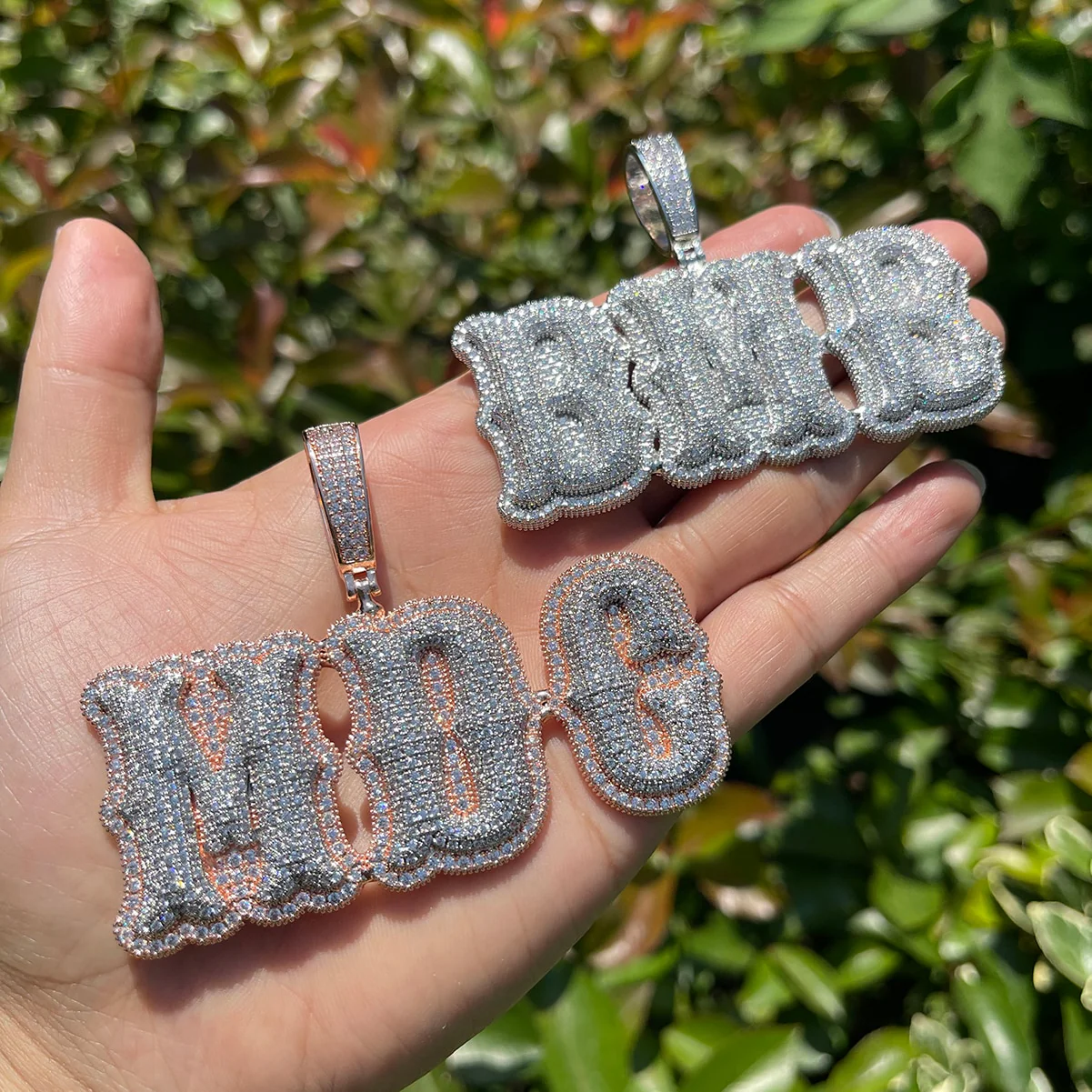 Top Over Layer Medium Sized Iced Out Personalized Custom Name Necklace Pendant - Image 6