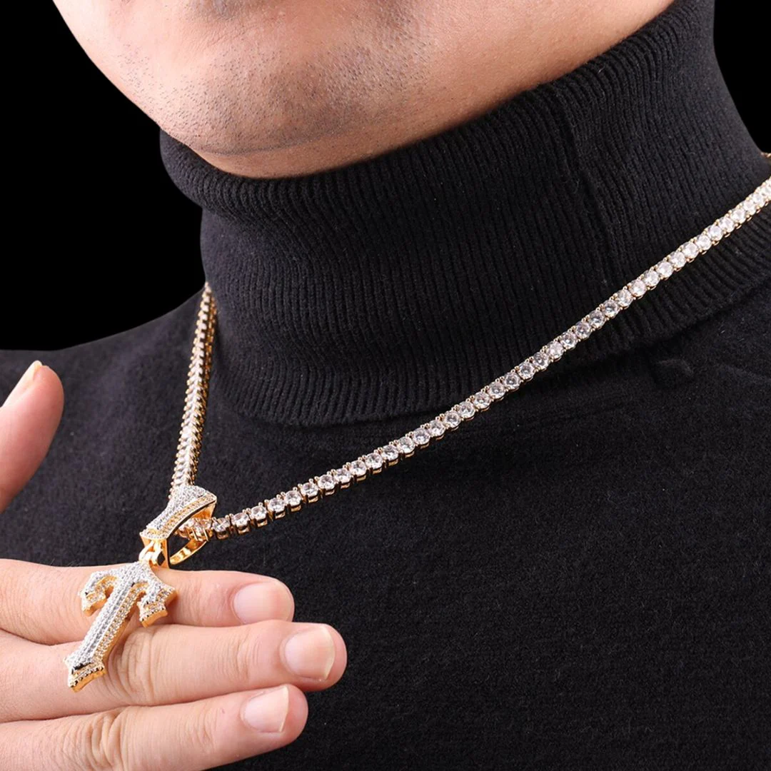 Trap Rapper Star Iced Out Initial Custom Name Necklace Pendant - Image 3