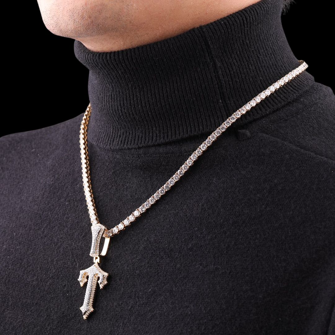 Trap Rapper Star Iced Out Initial Custom Name Necklace Pendant - Image 4