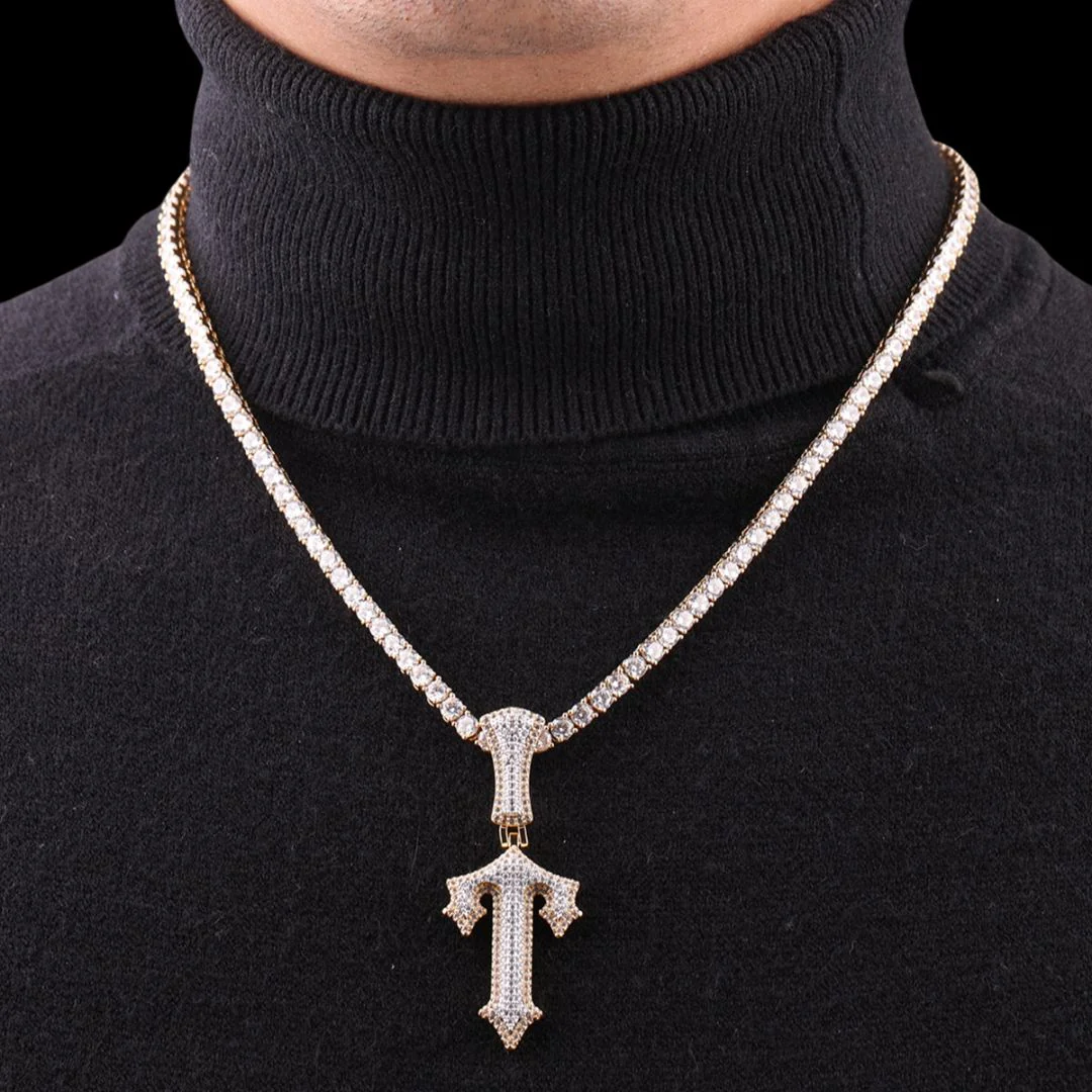 Trap Rapper Star Iced Out Initial Custom Name Necklace Pendant - Image 5