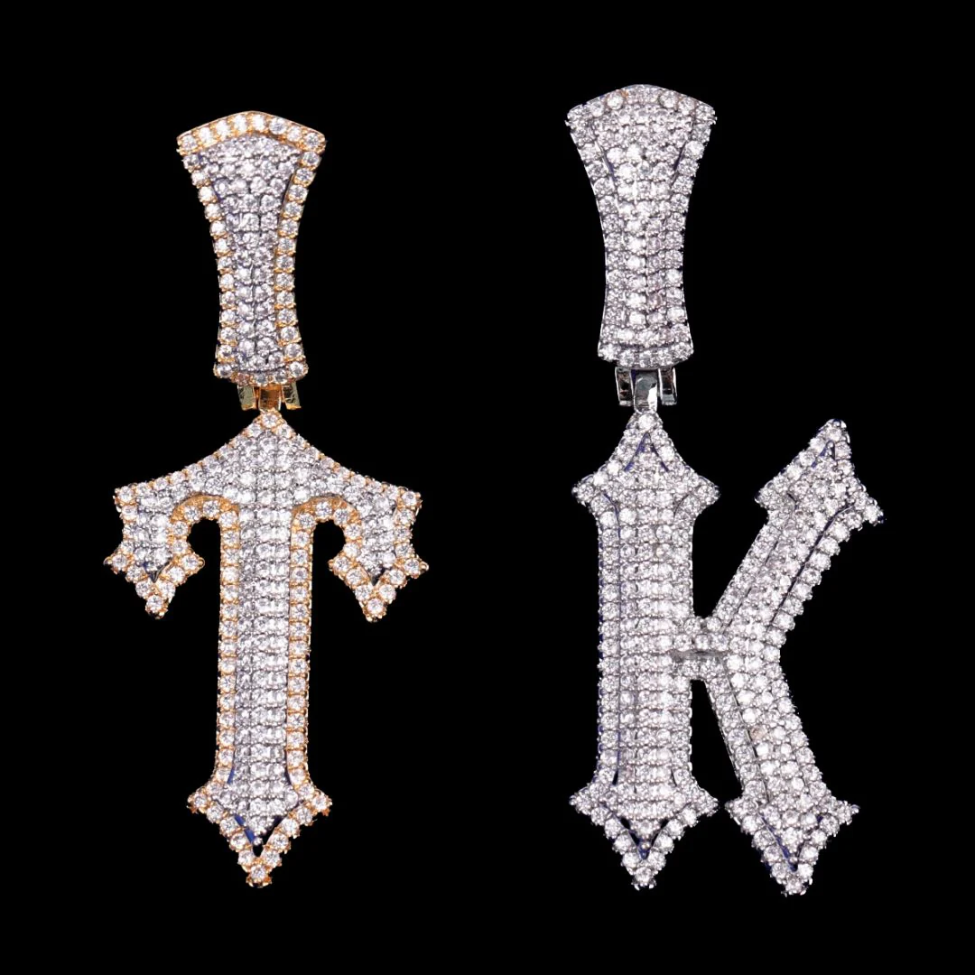 Trap Rapper Star Iced Out Initial Custom Name Necklace Pendant - Image 6