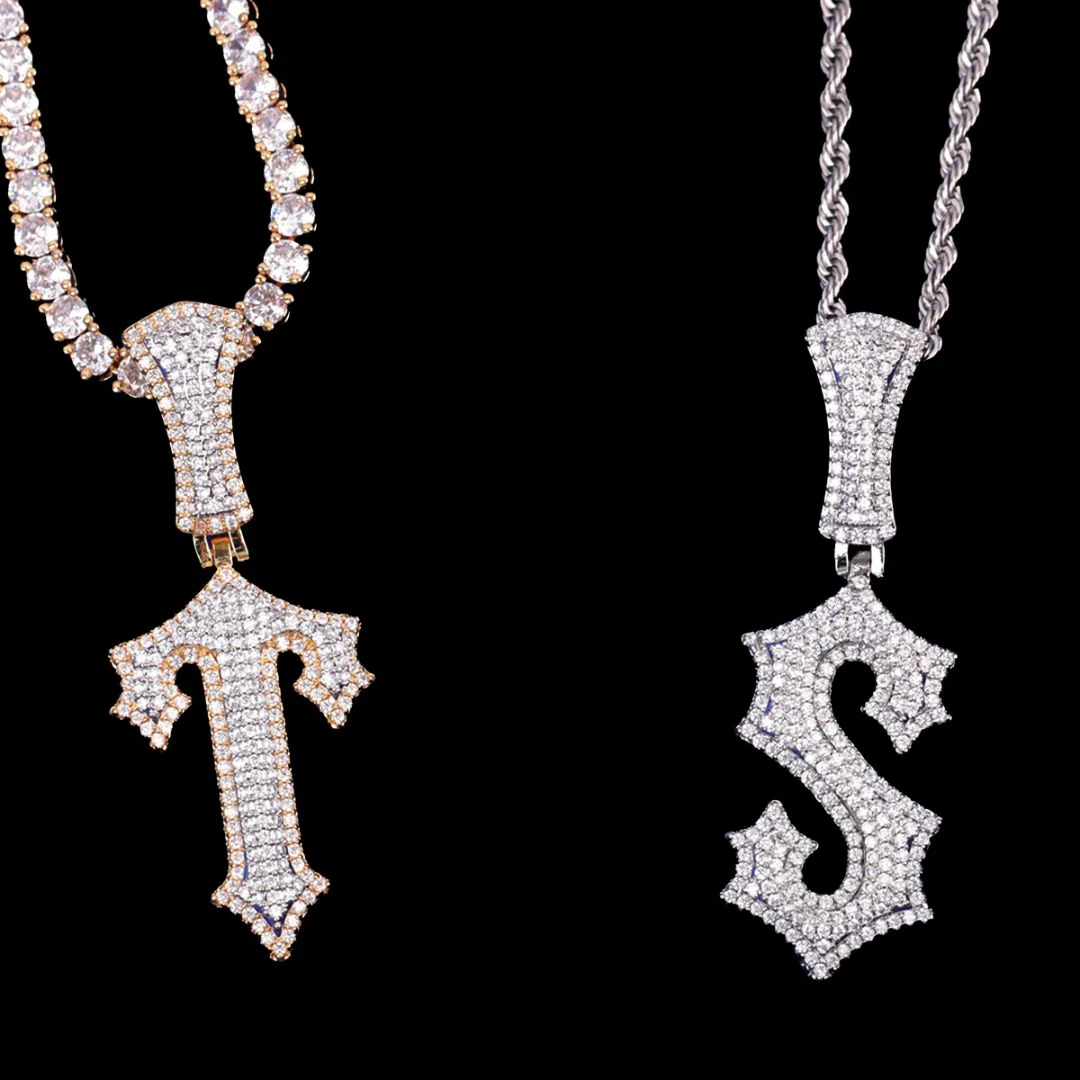 Trap Rapper Star Iced Out Initial Custom Name Necklace Pendant - Image 8