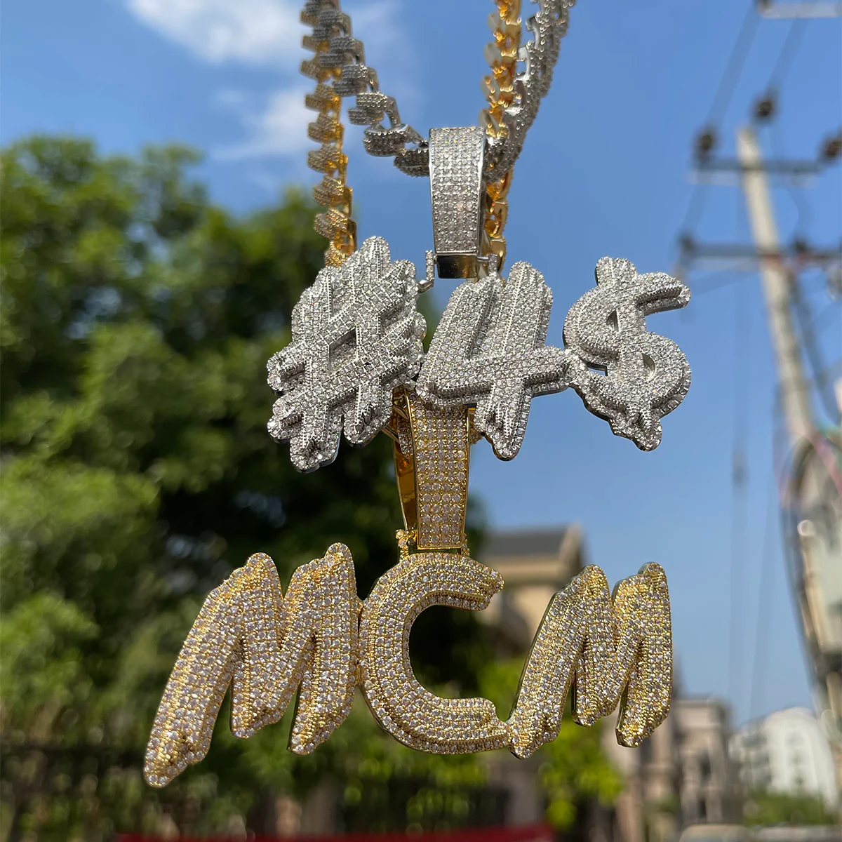 Trend Luxury Design Iced Out Personalized Custom Name Necklace Pendant - Image 2