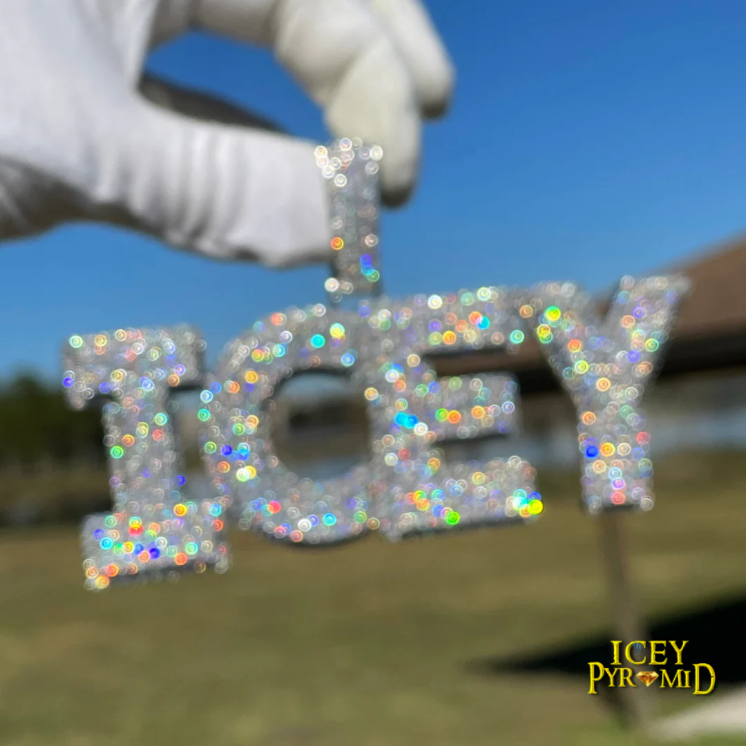 Two Layers Solid Clear Font Iced Out Personalized Custom Name Necklace Pendant - Image 18