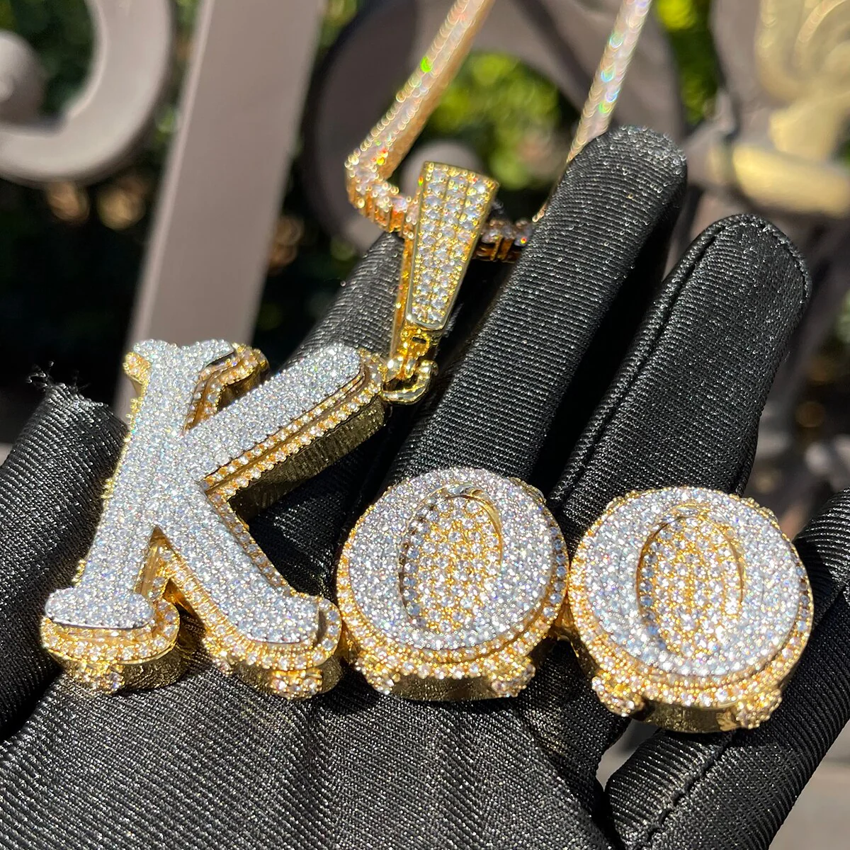 Two Tone Melting Edition Iced Out Personalized Custom Name Necklace Pendant - Image 6