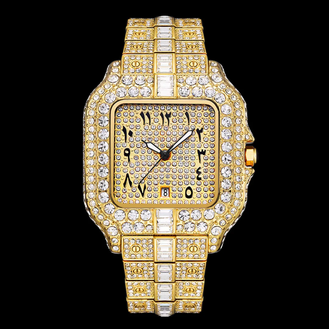 VVS Arabic Numerals Square Dial Iced Out Diamond Watch - Image 2