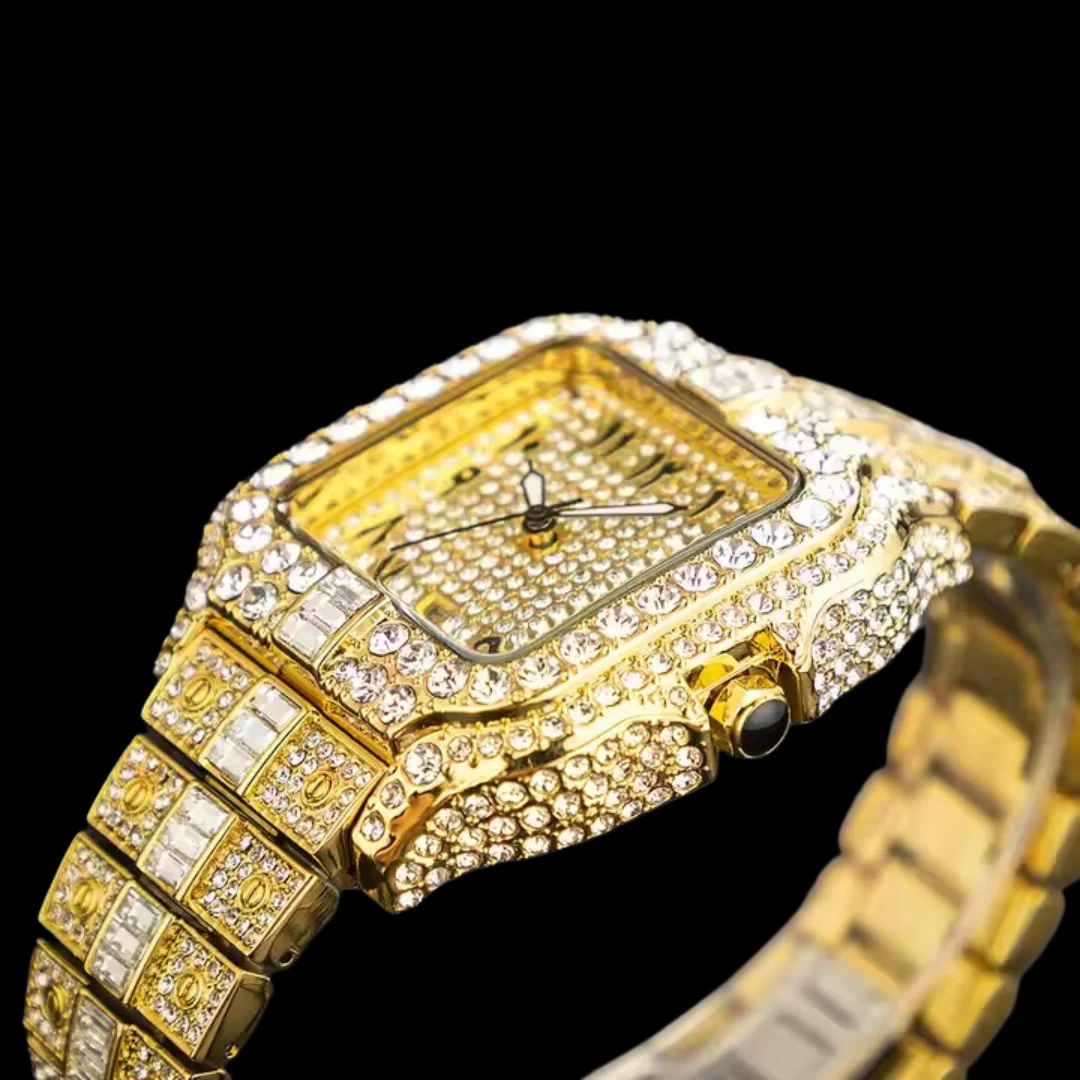 VVS Arabic Numerals Square Dial Iced Out Diamond Watch - Image 4