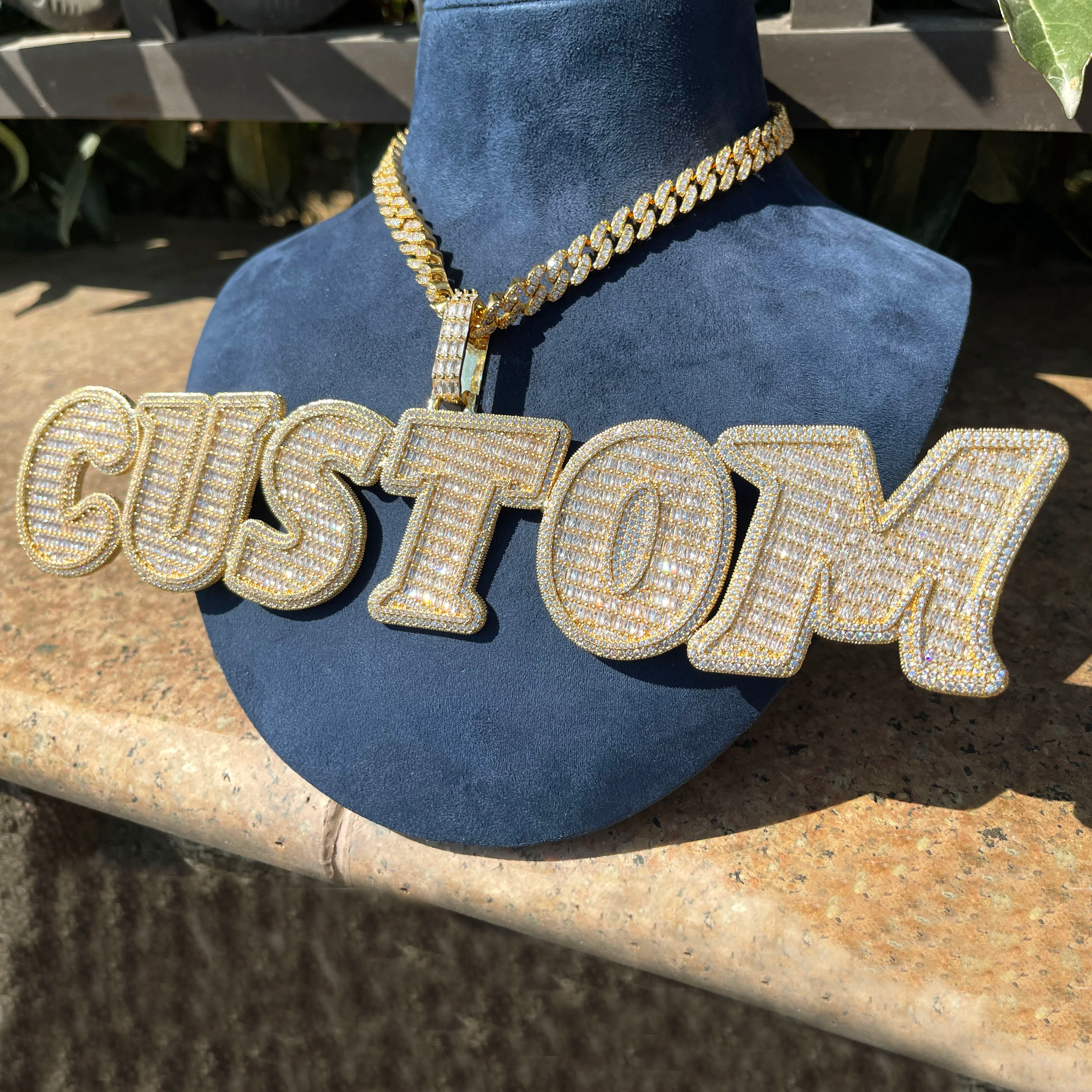 VVS Diamond Dance Iced Out Personalized Custom Name Necklace Pendant - Image 4