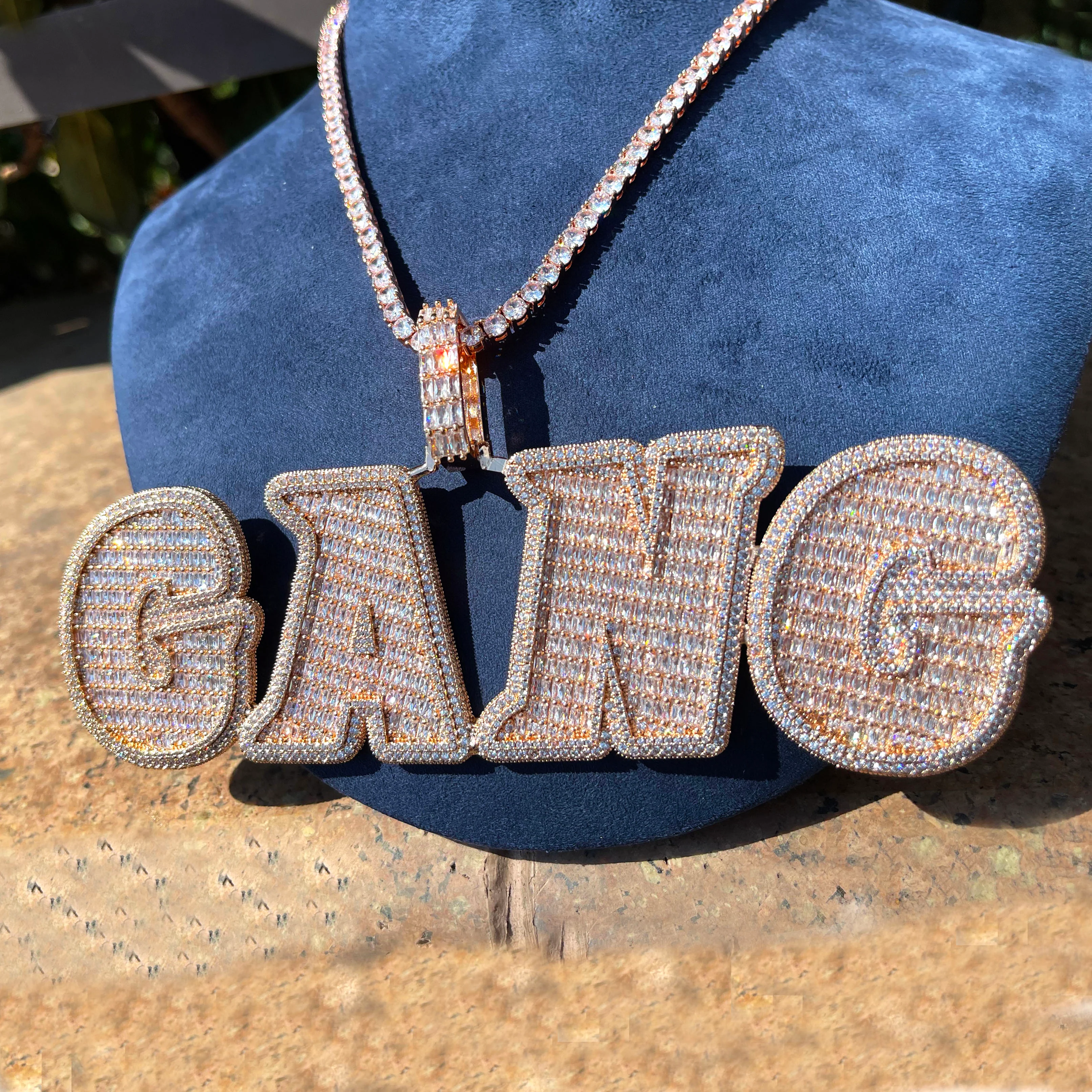 VVS Diamond Dance Iced Out Personalized Custom Name Necklace Pendant - Image 5