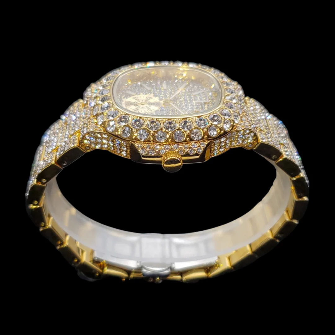 VVS Full Ice Date Special Minute Hand Iced Out Diamond Watch - Image 10